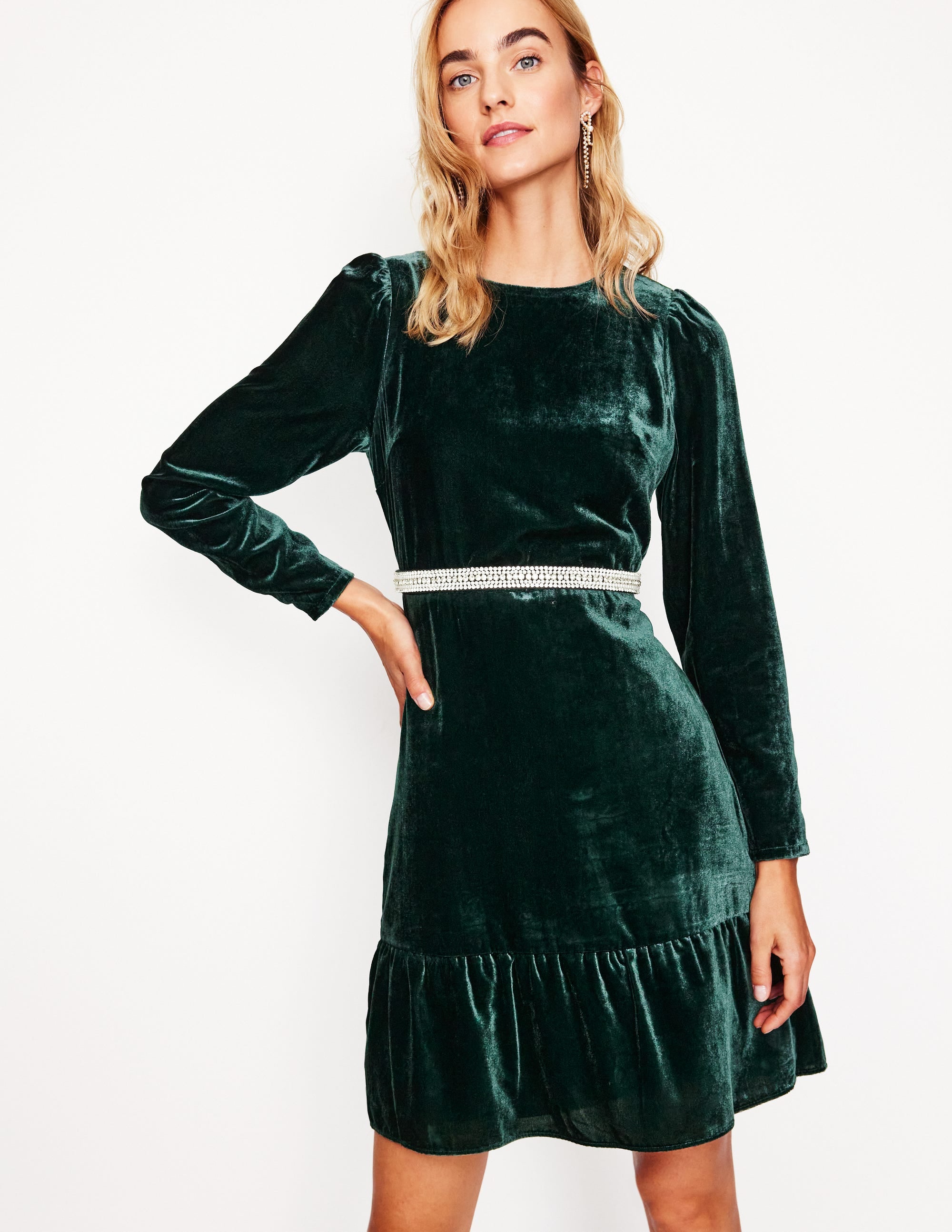 Kurzes Samtkleid-Black - Image 1
