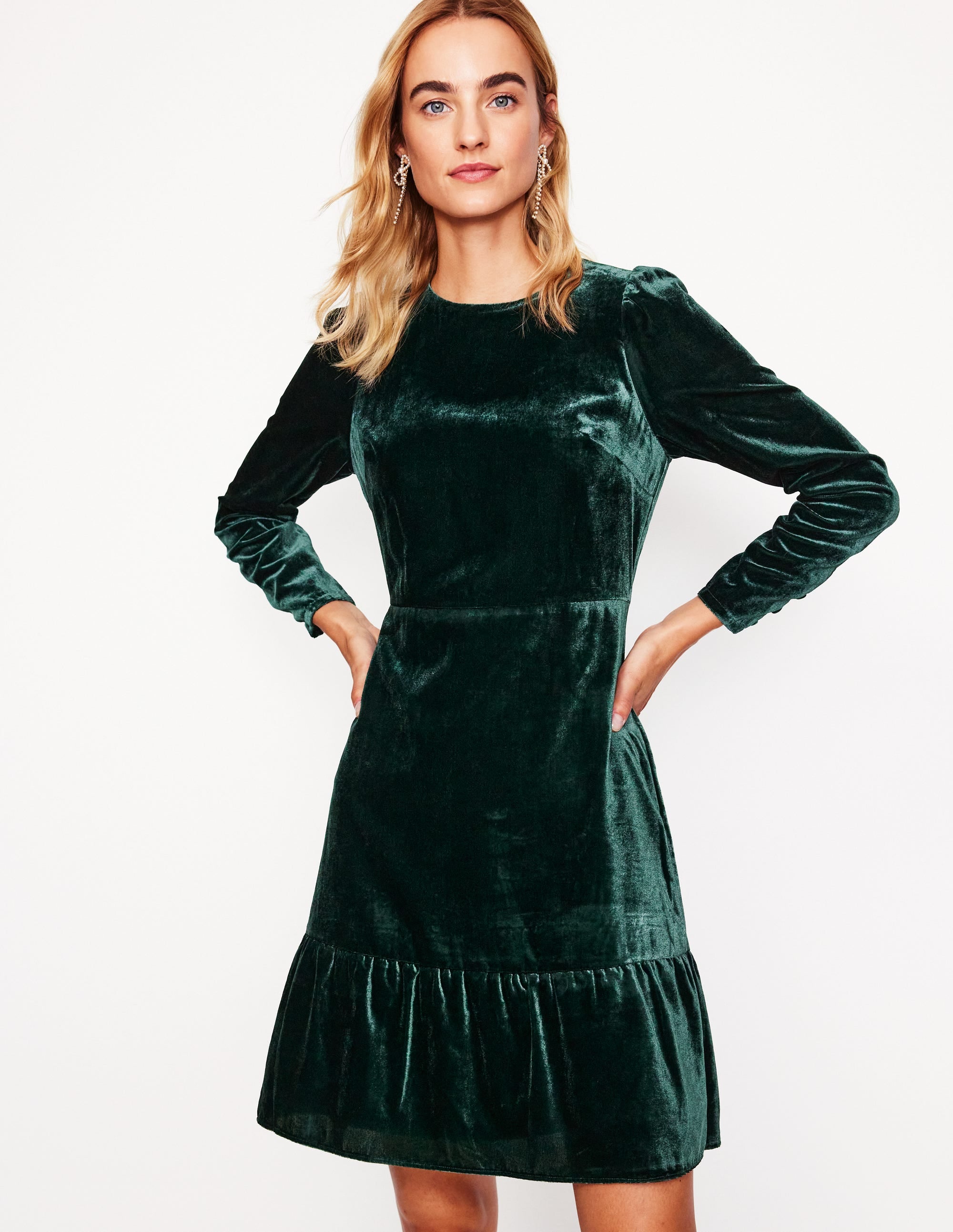 Kurzes Samtkleid-Black - Image 4
