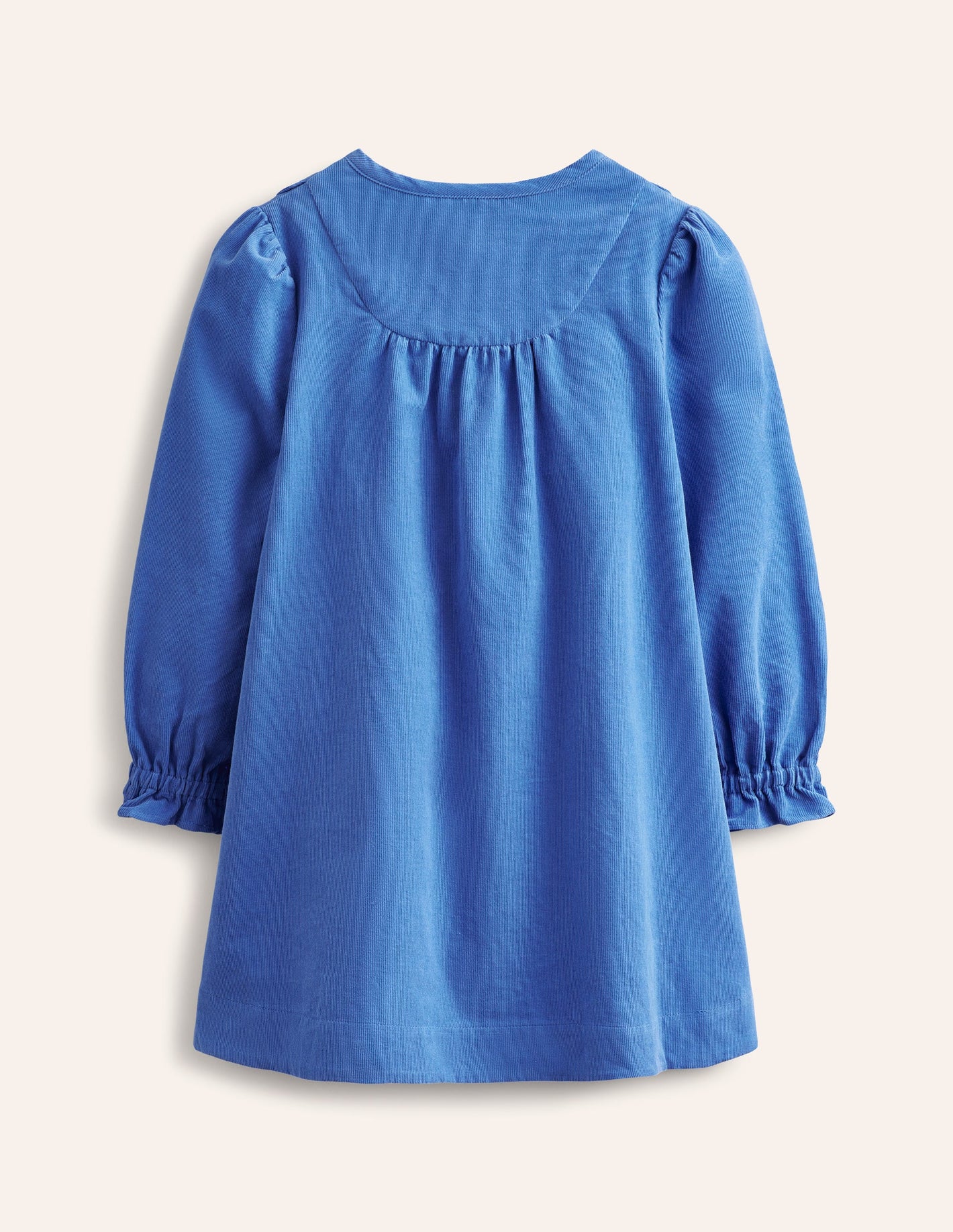 Robe festonnée Norah en velours côtelé-Geai bleu