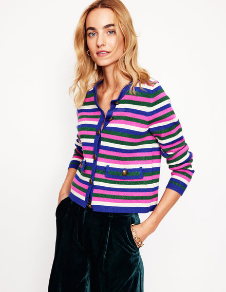 Holly Cardigan-Bunt, Metallic-Streifen