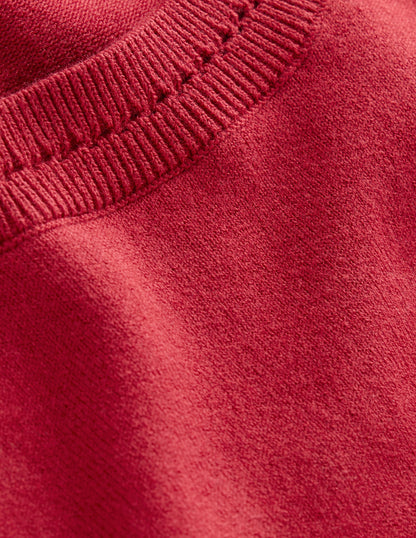 Catriona Pullover aus Baumwolle mit Rundhalsausschnitt-Rot Lakritz