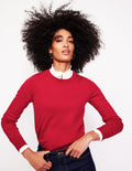 Pull Catriona col rond en coton-Réglisse rouge