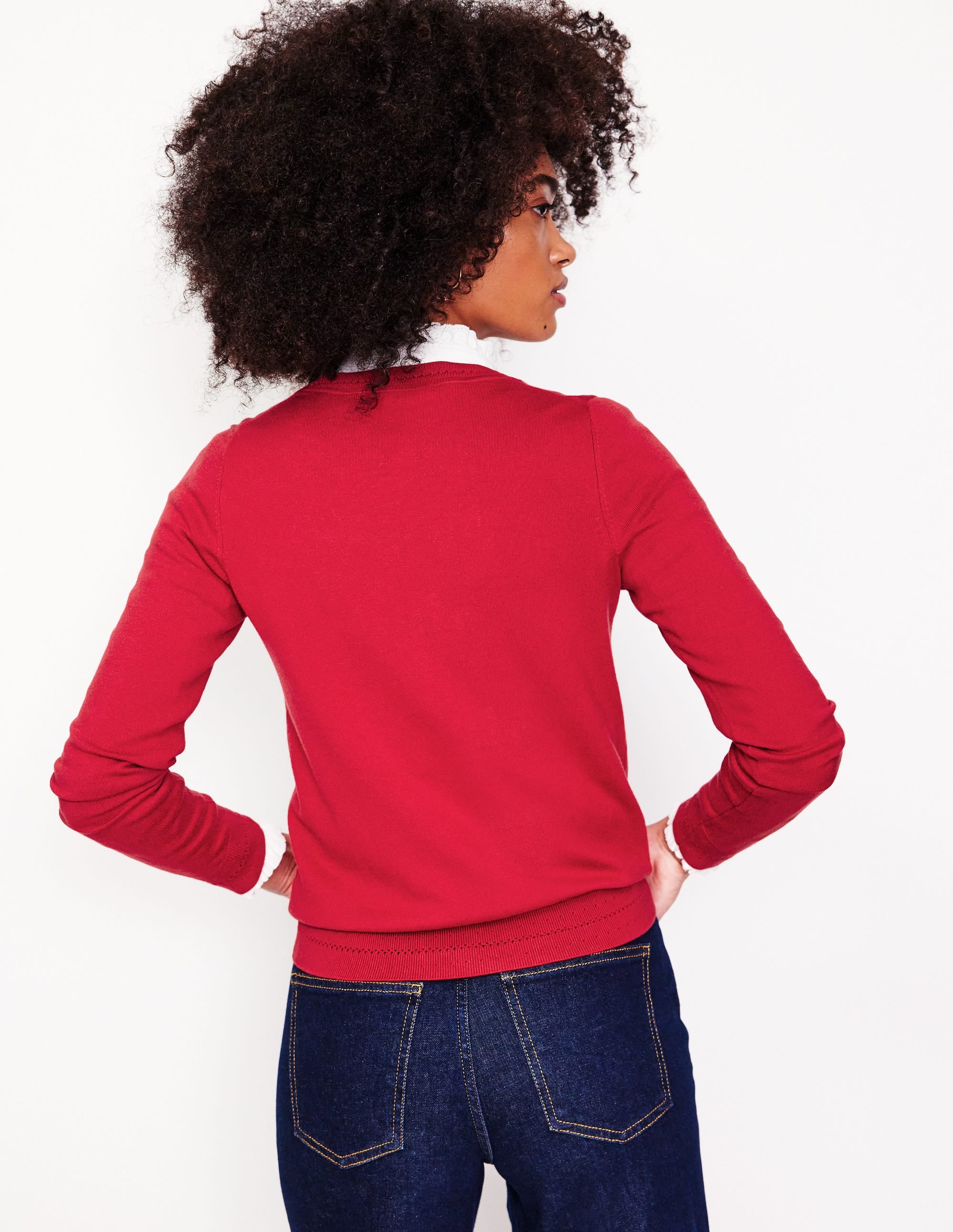 Pull Catriona col rond en coton-Réglisse rouge - Image 3