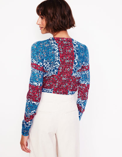 Catriona Pullover aus Baumwolle mit Rundhalsausschnitt-Himmelblau, Union Jack