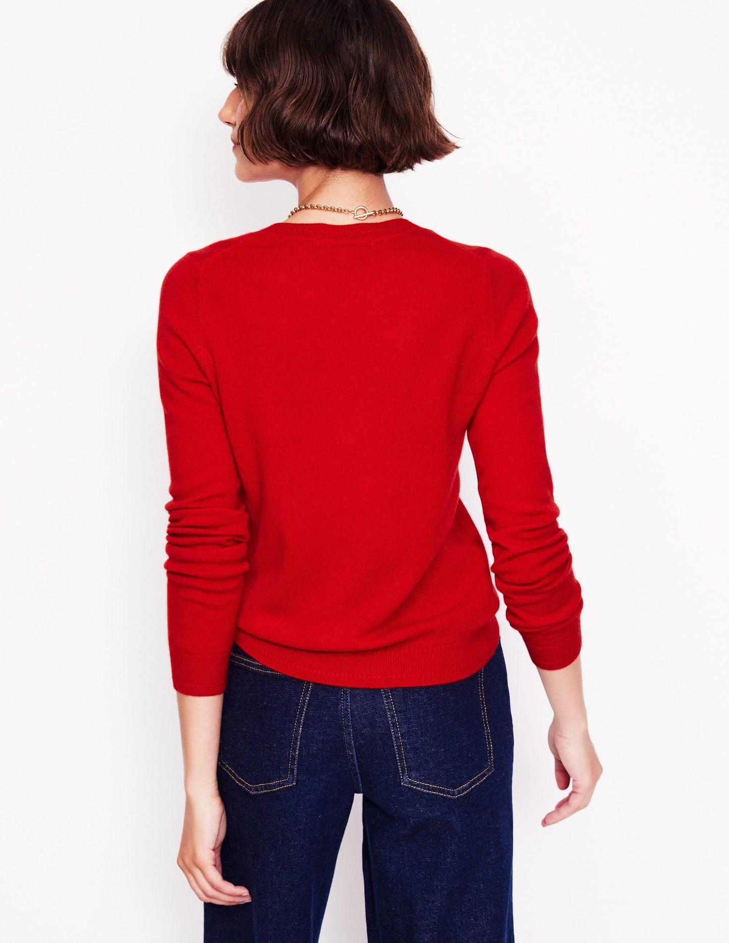 Eva Kaschmirpullover mit Rundhalsausschnitt-Rouge