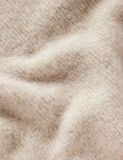 Rosemary Lockerer, flauschiger Pullover-Beige Meliert