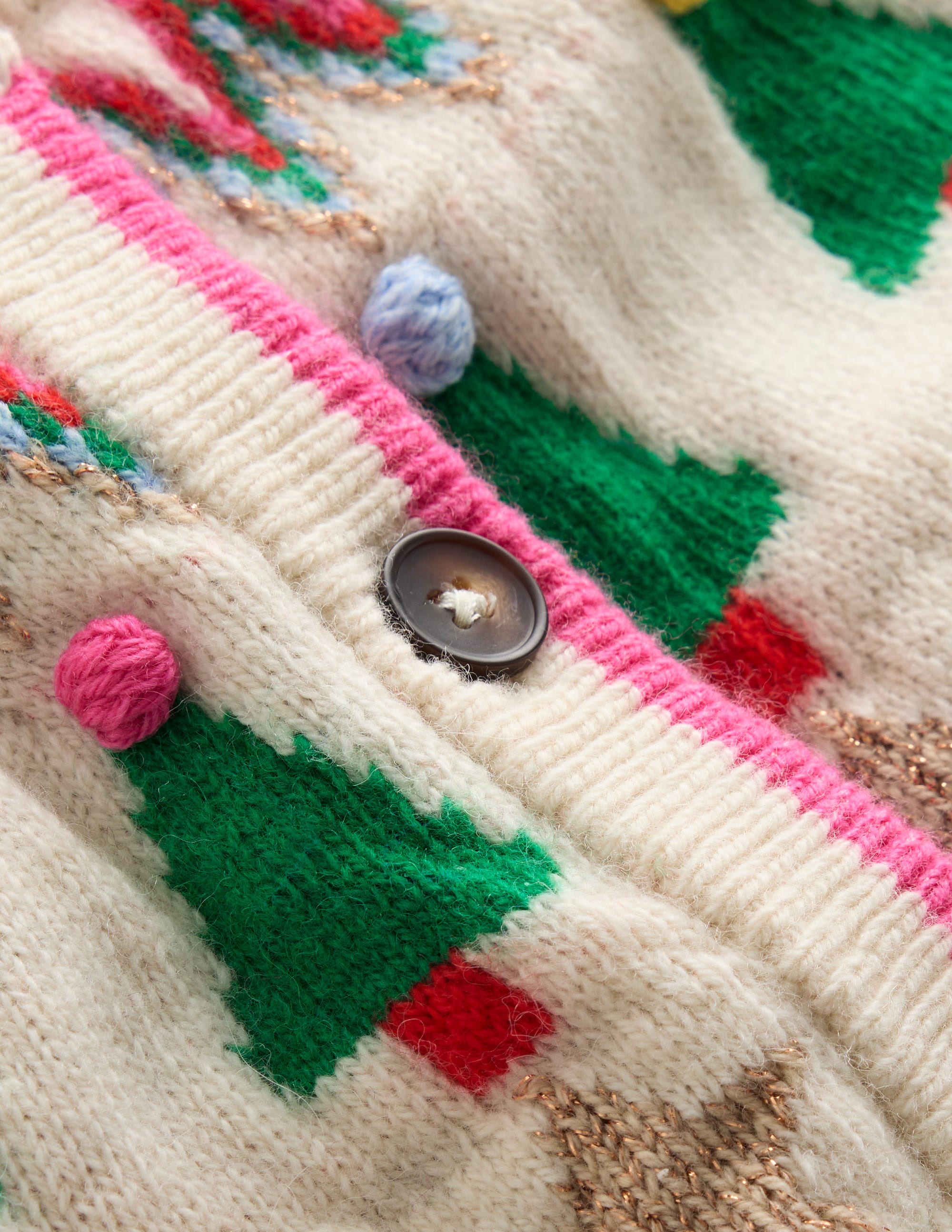Edie Fair Isle Cardigan-Ecru Marl, Fa La La - Image 8