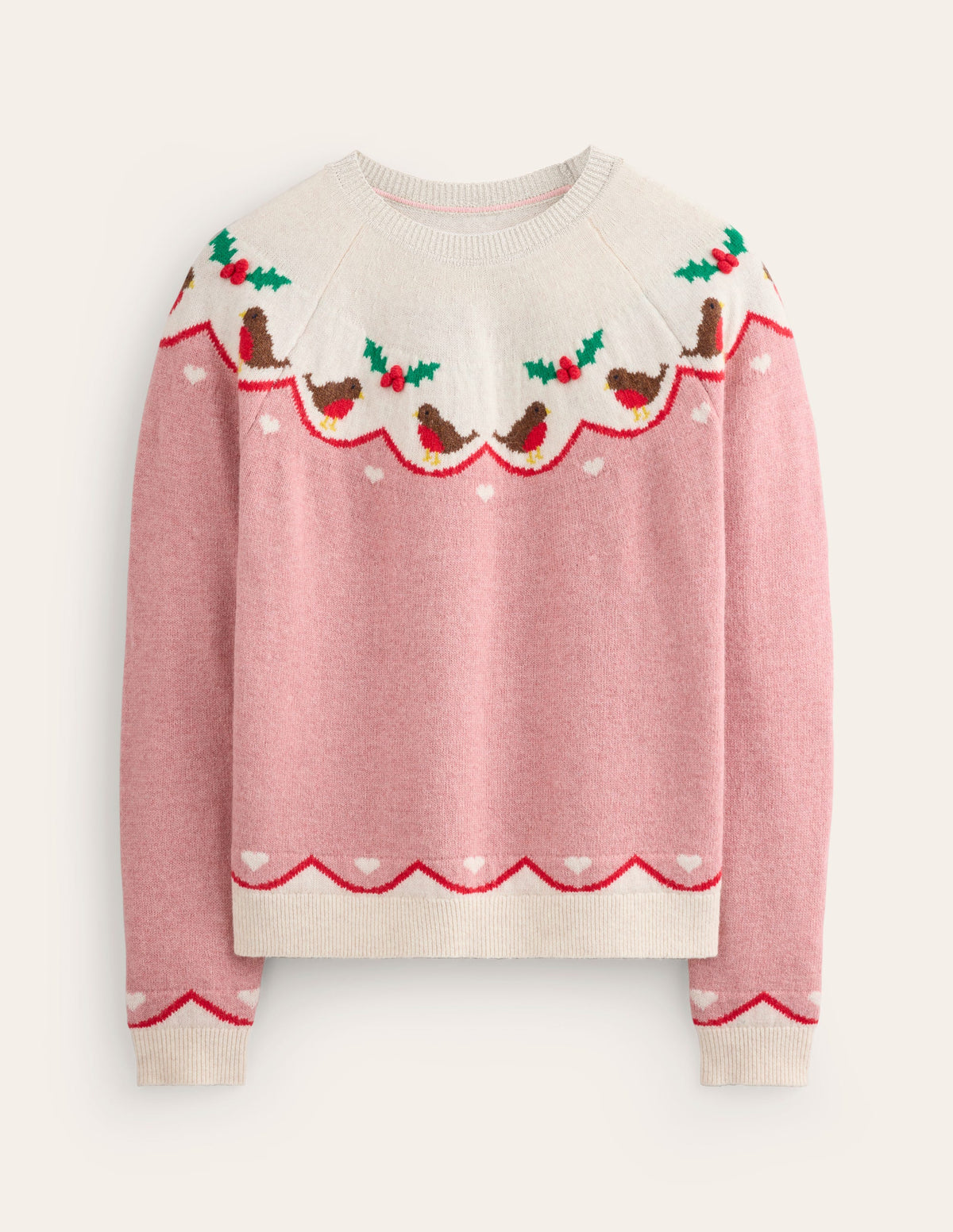 Edie Fair-Isle-Pullover-Quarzrosa, Rotkehlchen - Image 7