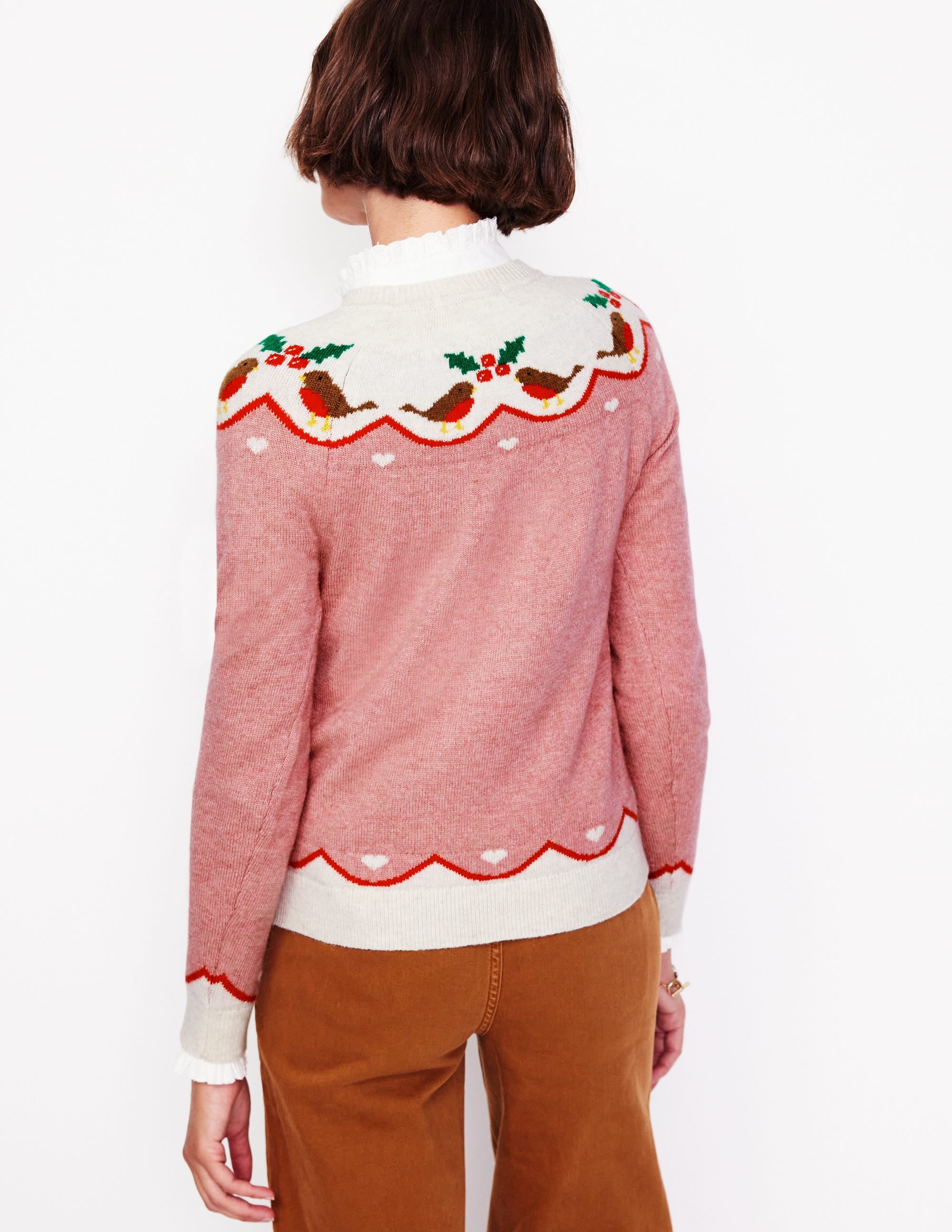 Edie Fair-Isle-Pullover-Quarzrosa, Rotkehlchen - Image 3
