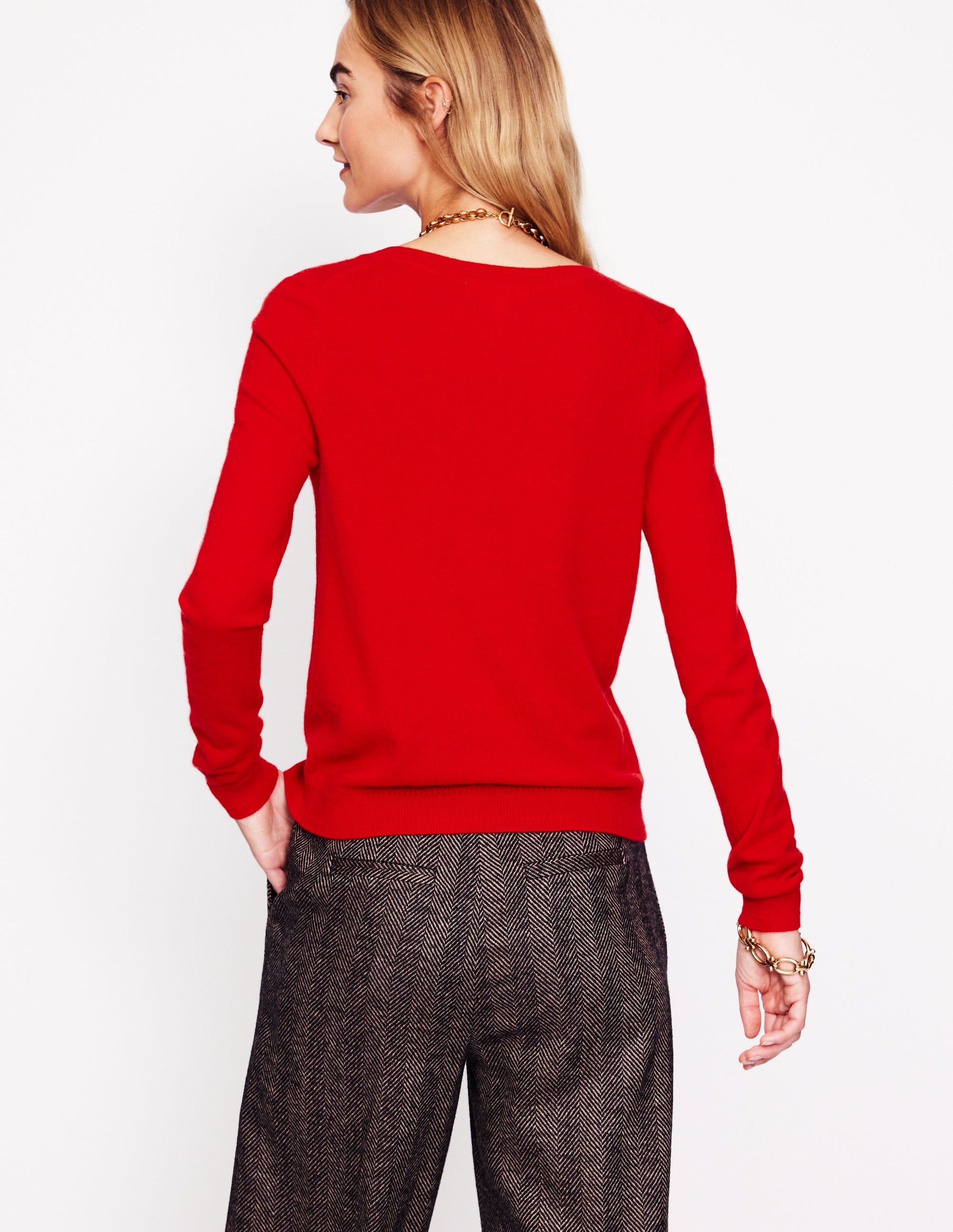 Eva Kaschmir-Strickjacke mit Rundhalsausschnitt-Rouge-3