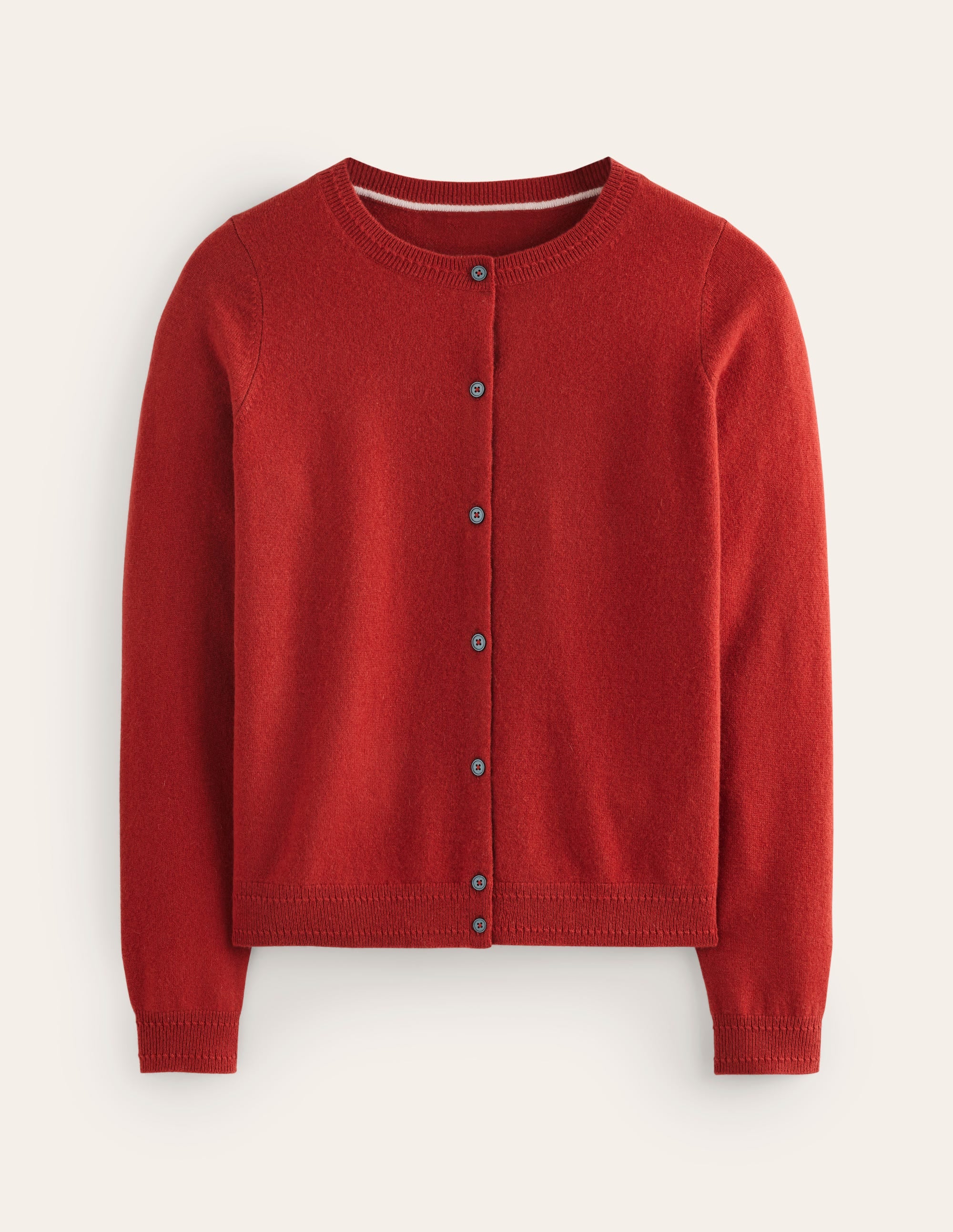 Eva Kaschmir-Strickjacke mit Rundhalsausschnitt-Kupferbraun - Image 6