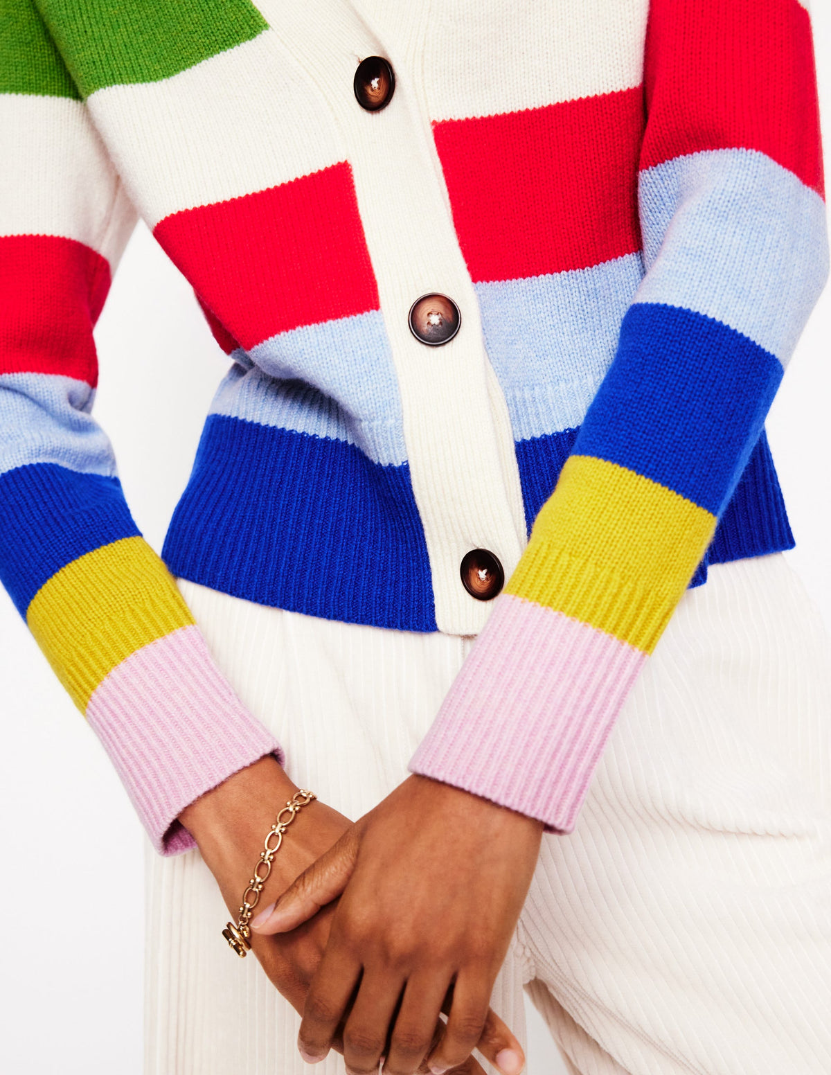 Olivia Merino-Strickjacke-Bunt, Regenbogen - Image 2