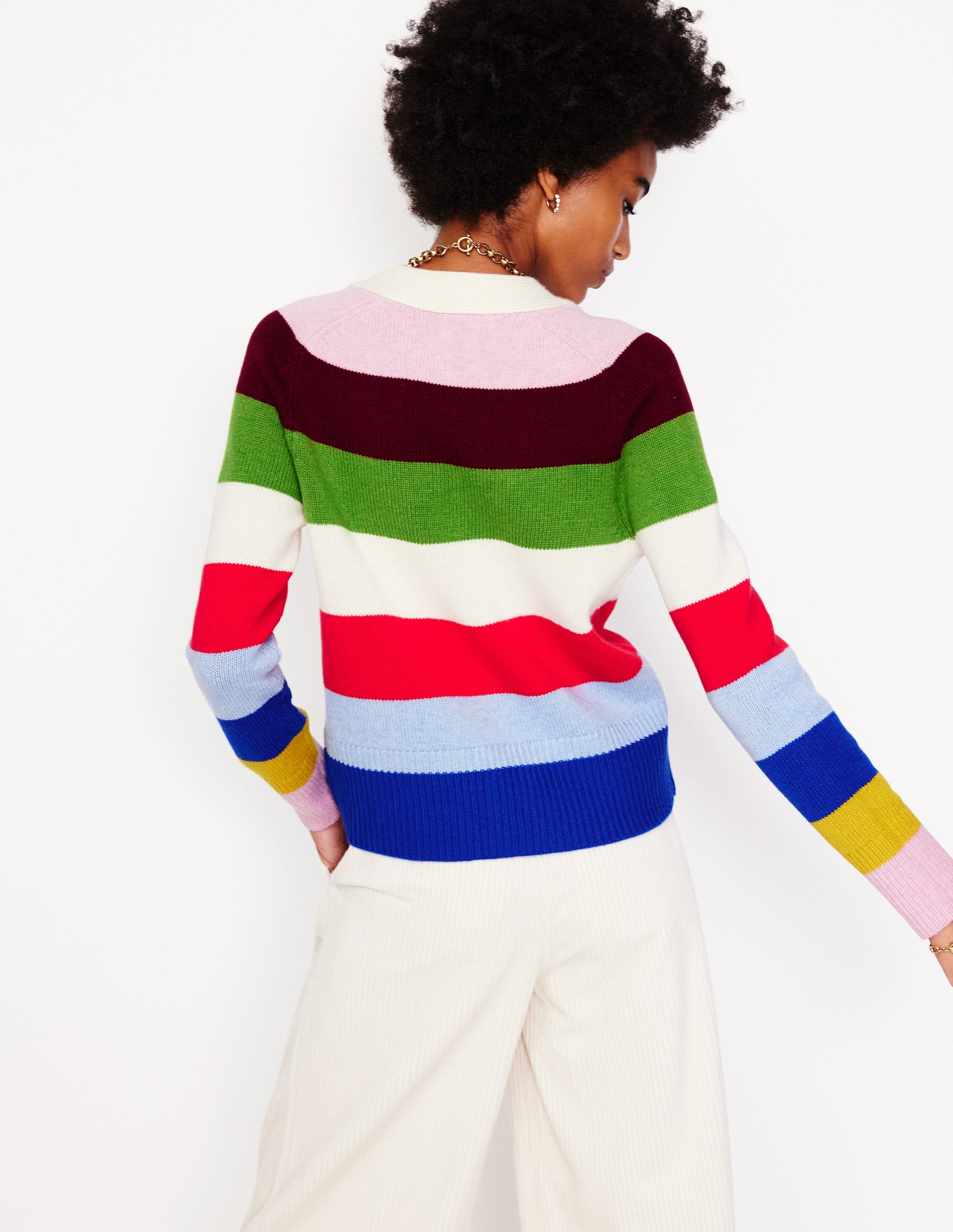 Olivia Merino-Strickjacke-Bunt, Regenbogen - Image 3