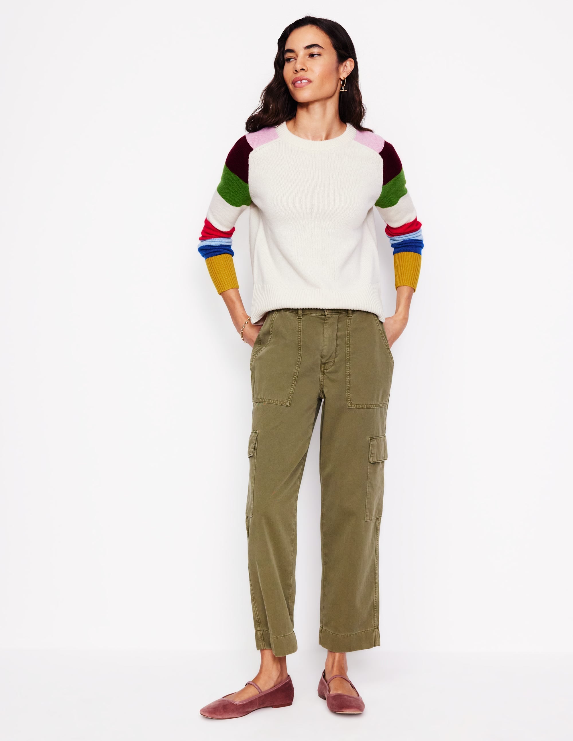 Olivia Merino-Pullover-Bunt, Regenbogen - Image 4