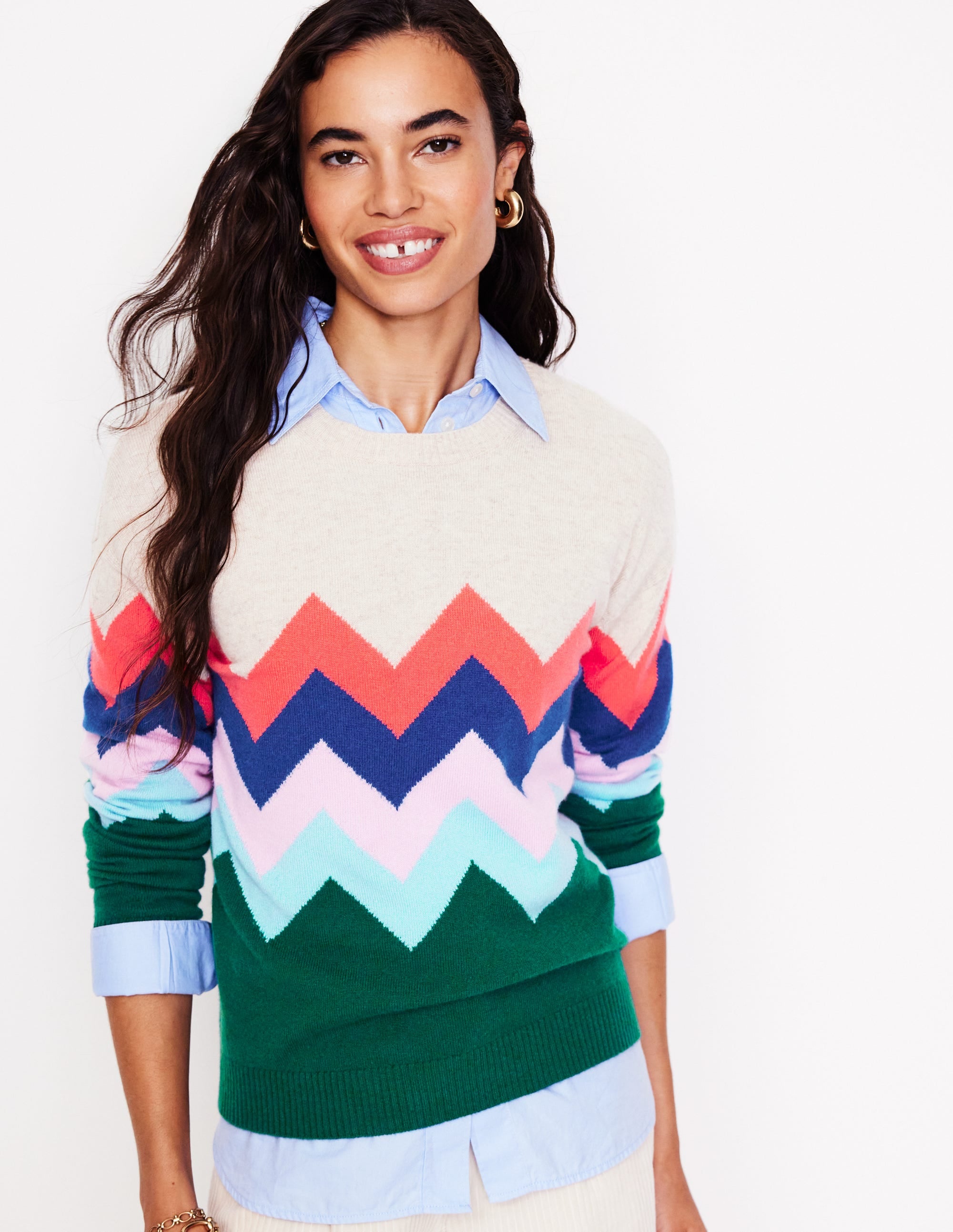 Lydia Kaschmirpullover-Bunt, Zickzack - Image 4