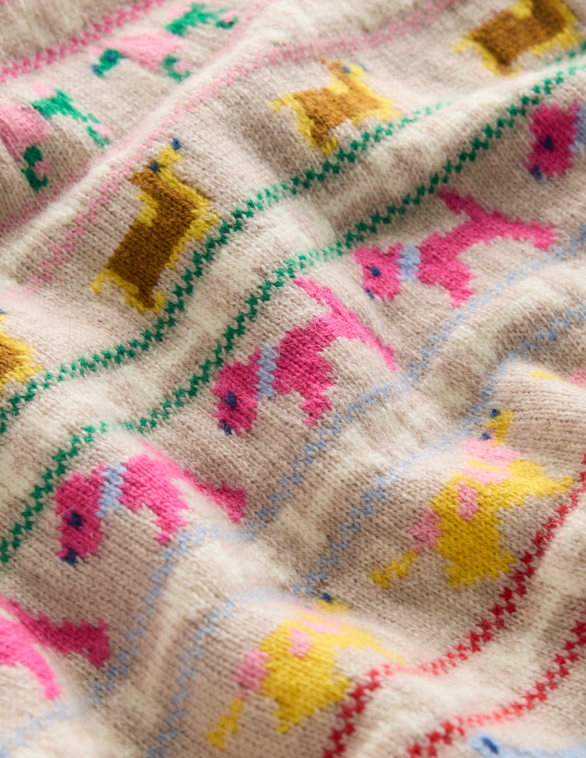 Edie Fair-Isle-Top-Haferbeige Meliert, Bunt Hunde - Image 9