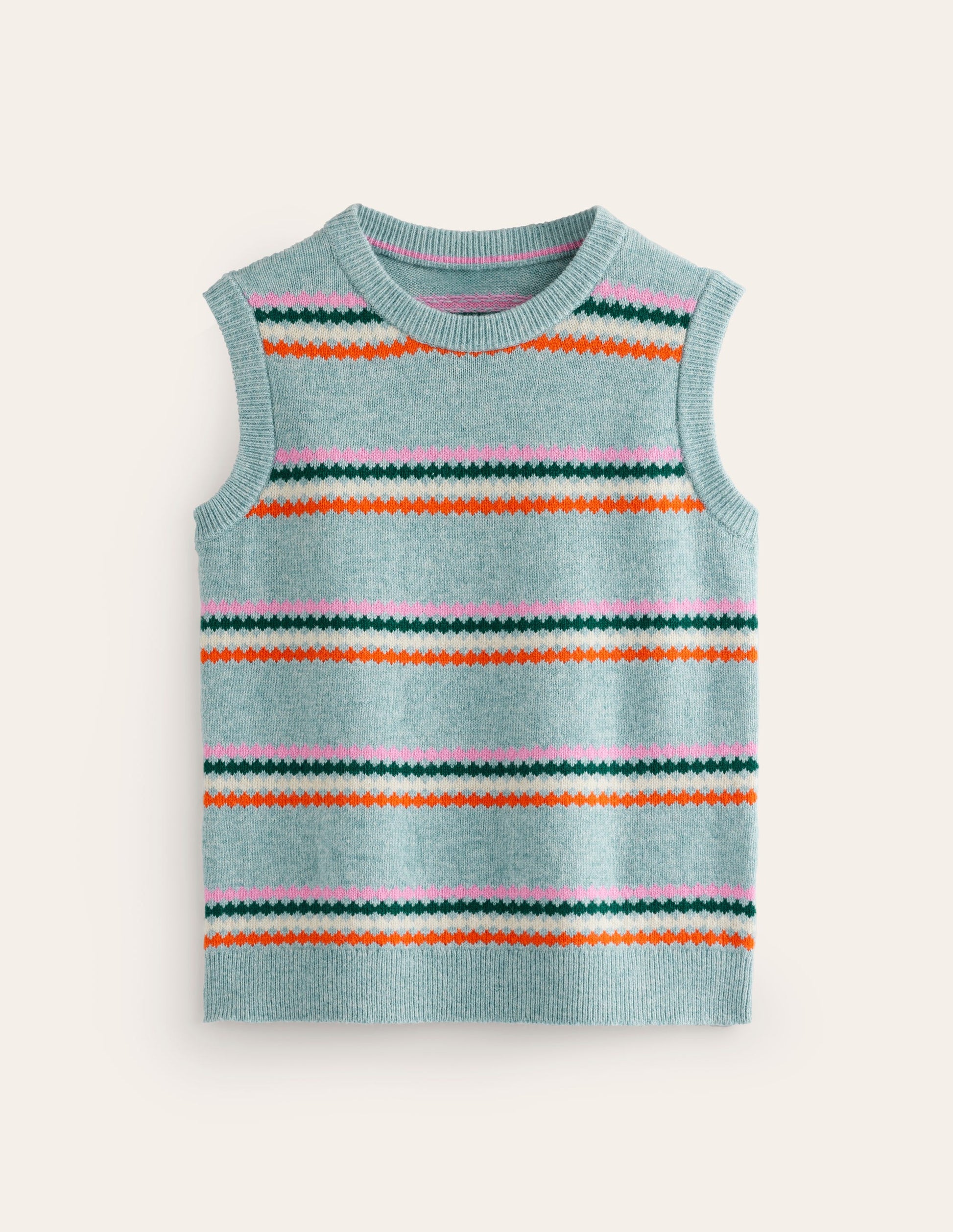 Edie Fair-Isle-Top-Blau Diamant-8