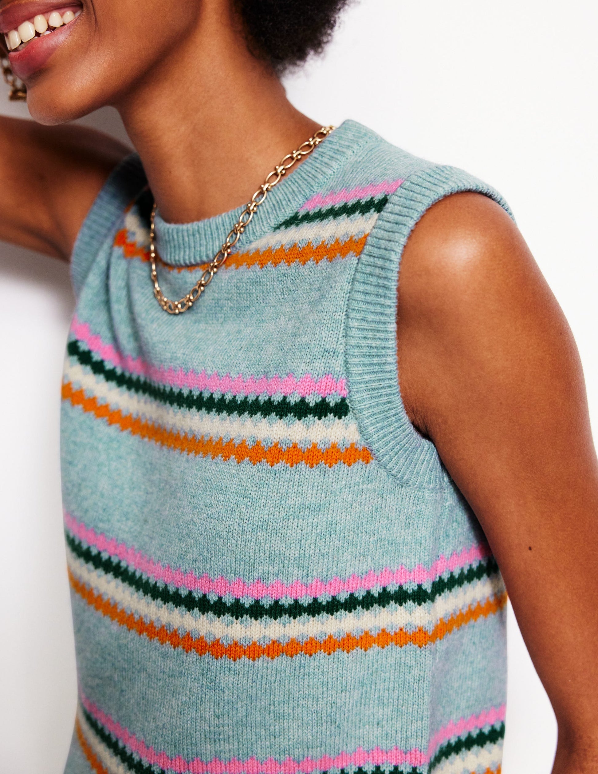 Edie Fair-Isle-Top-Blau Diamant-2