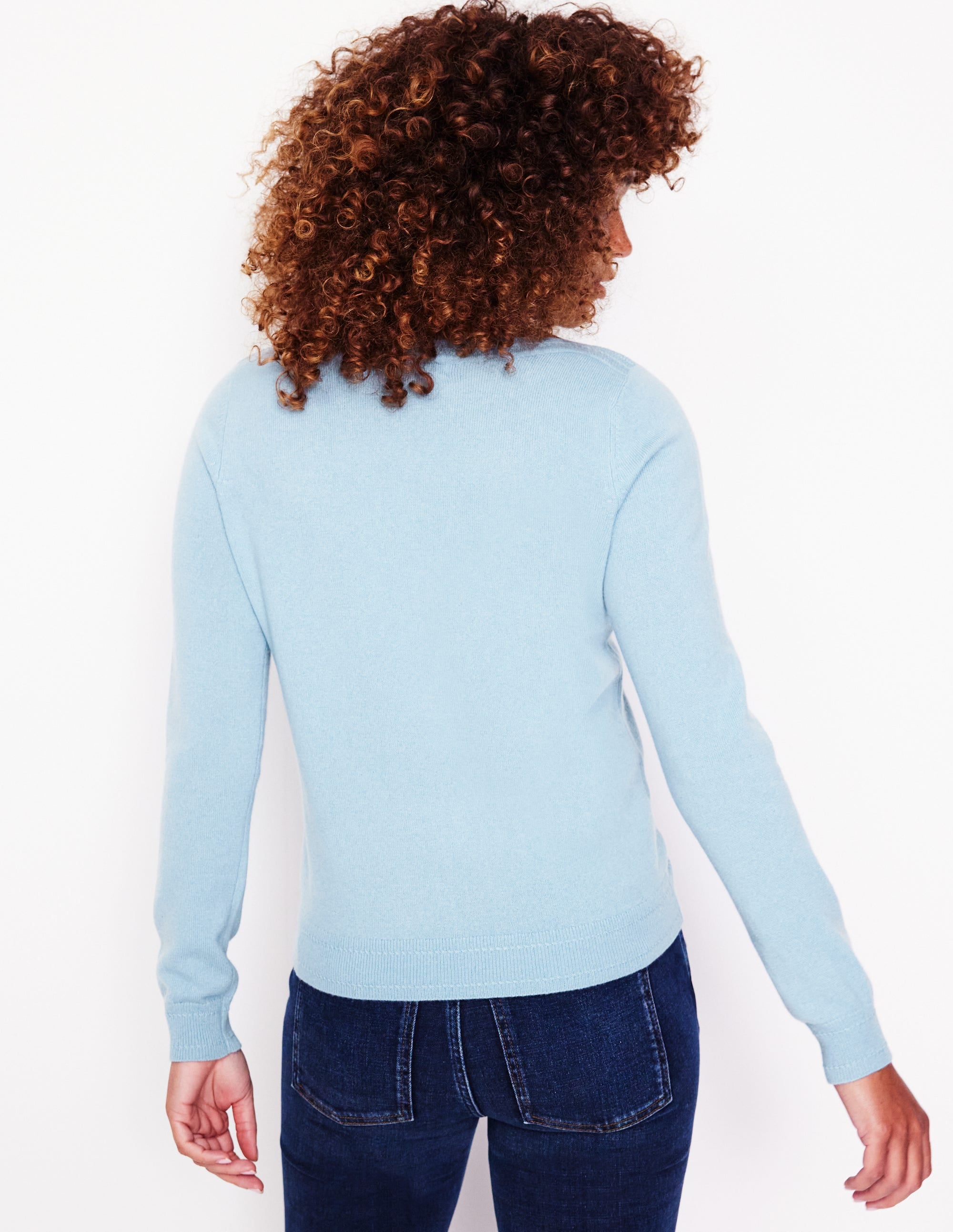 Pull Eva col bateau en cachemire-Bleu tourmaline - Image 4