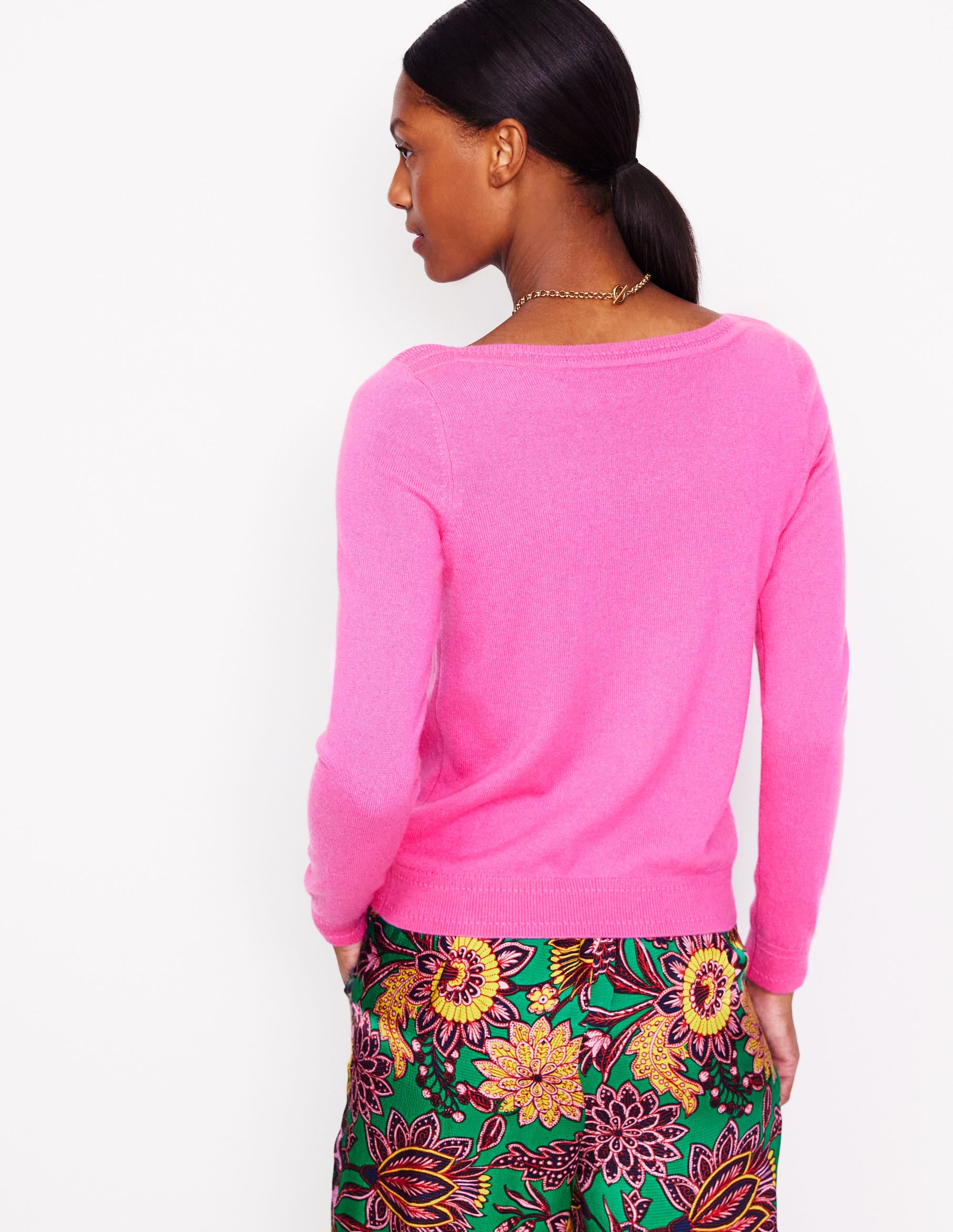 Eva Kaschmirpullover mit U-Boot-Ausschnitt-Rosa Turmalin - Image 3