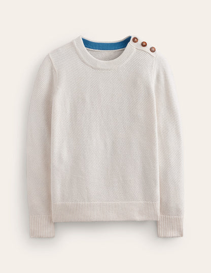 Pull à surpiqûres et boutons-Ivoire chaud-5