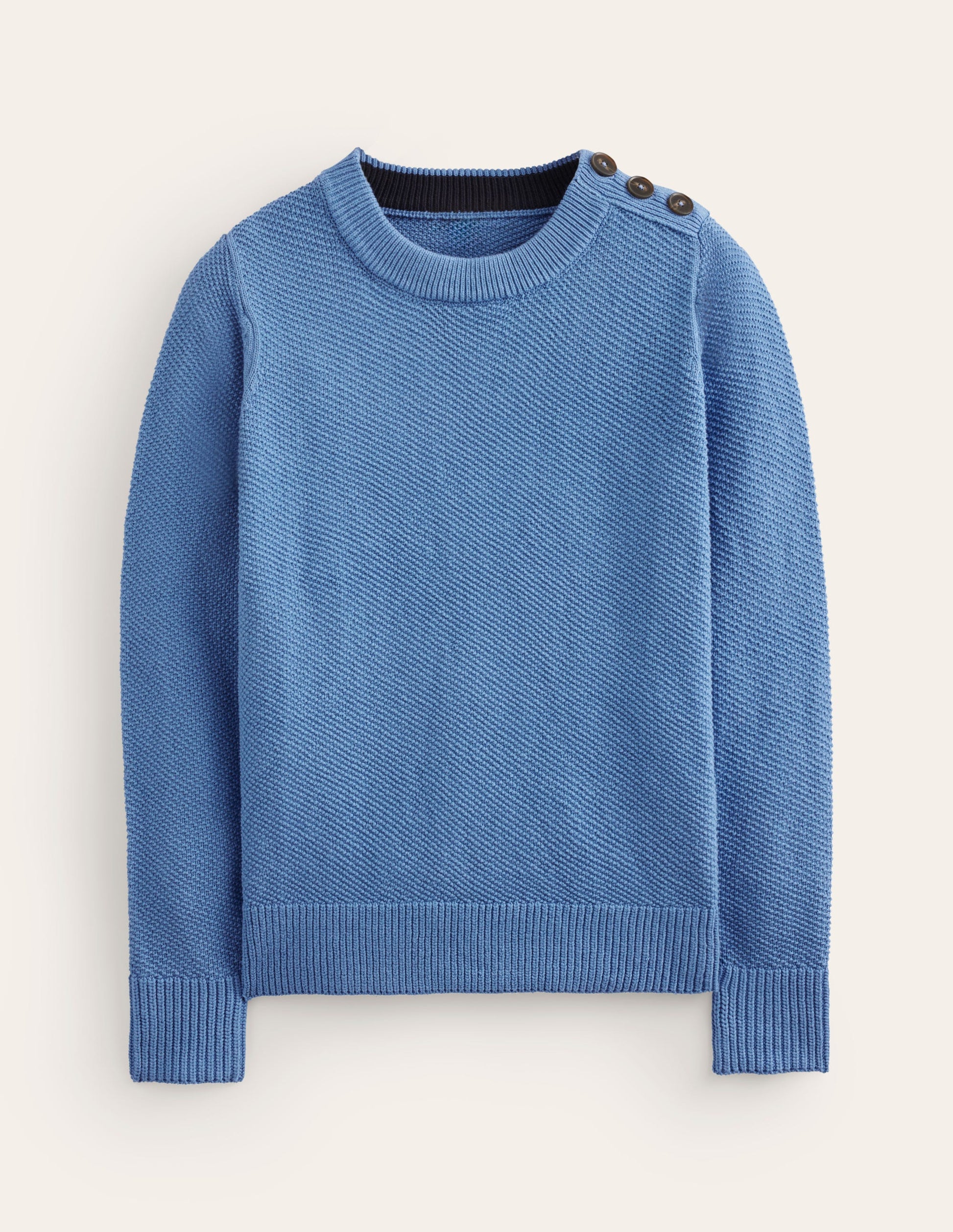 Pullover mit Knopfdetail und Ziernaht-Porzellanblau-5