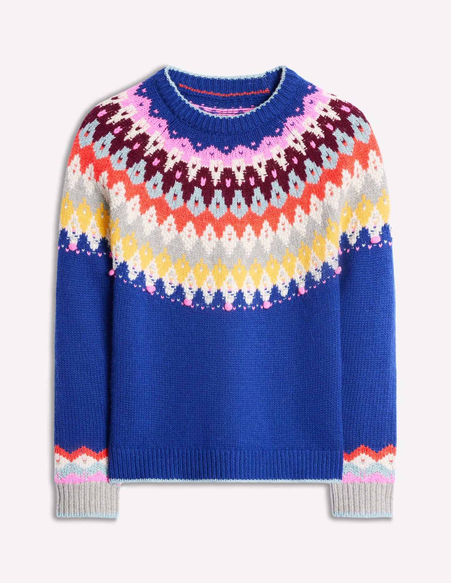 Eleanor Fair-Isle-Pullover-Saphirblau Fair-Isle