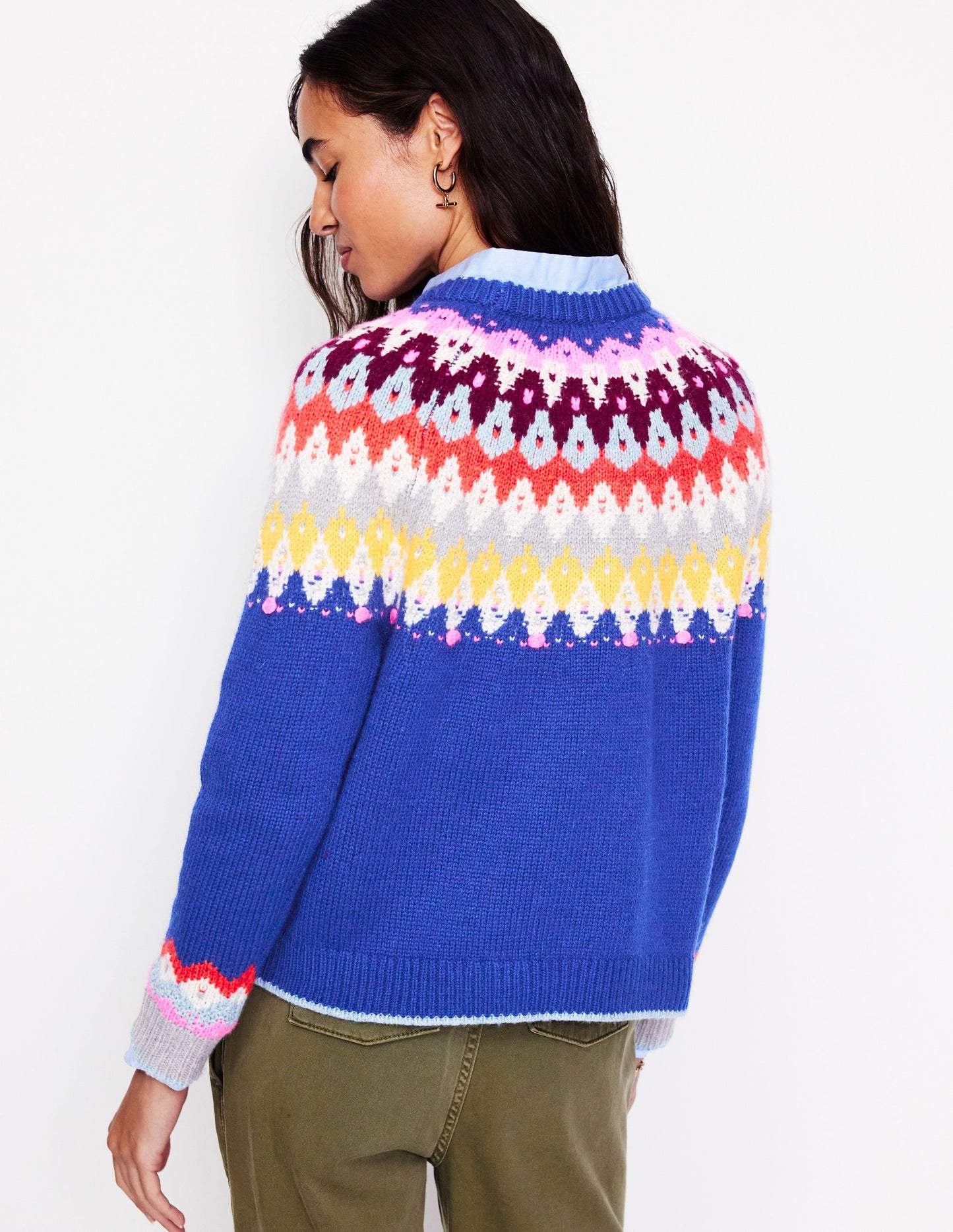 Eleanor Fair-Isle-Pullover-Saphirblau Fair-Isle