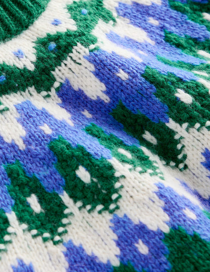 Eleanor Fair-Isle-Pullover-Kieferngrün