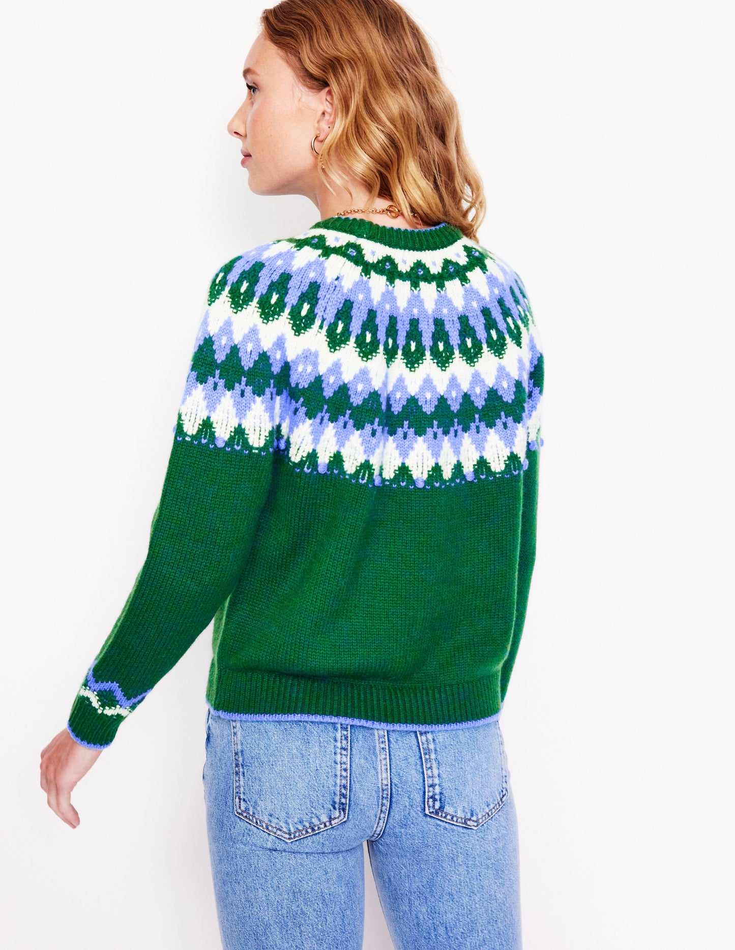 Eleanor Fair-Isle-Pullover-Kieferngrün