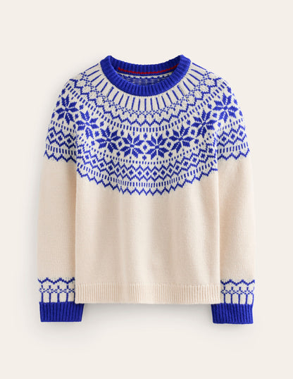 Eleanor Fair-Isle-Pullover-Warmes Elfenbein