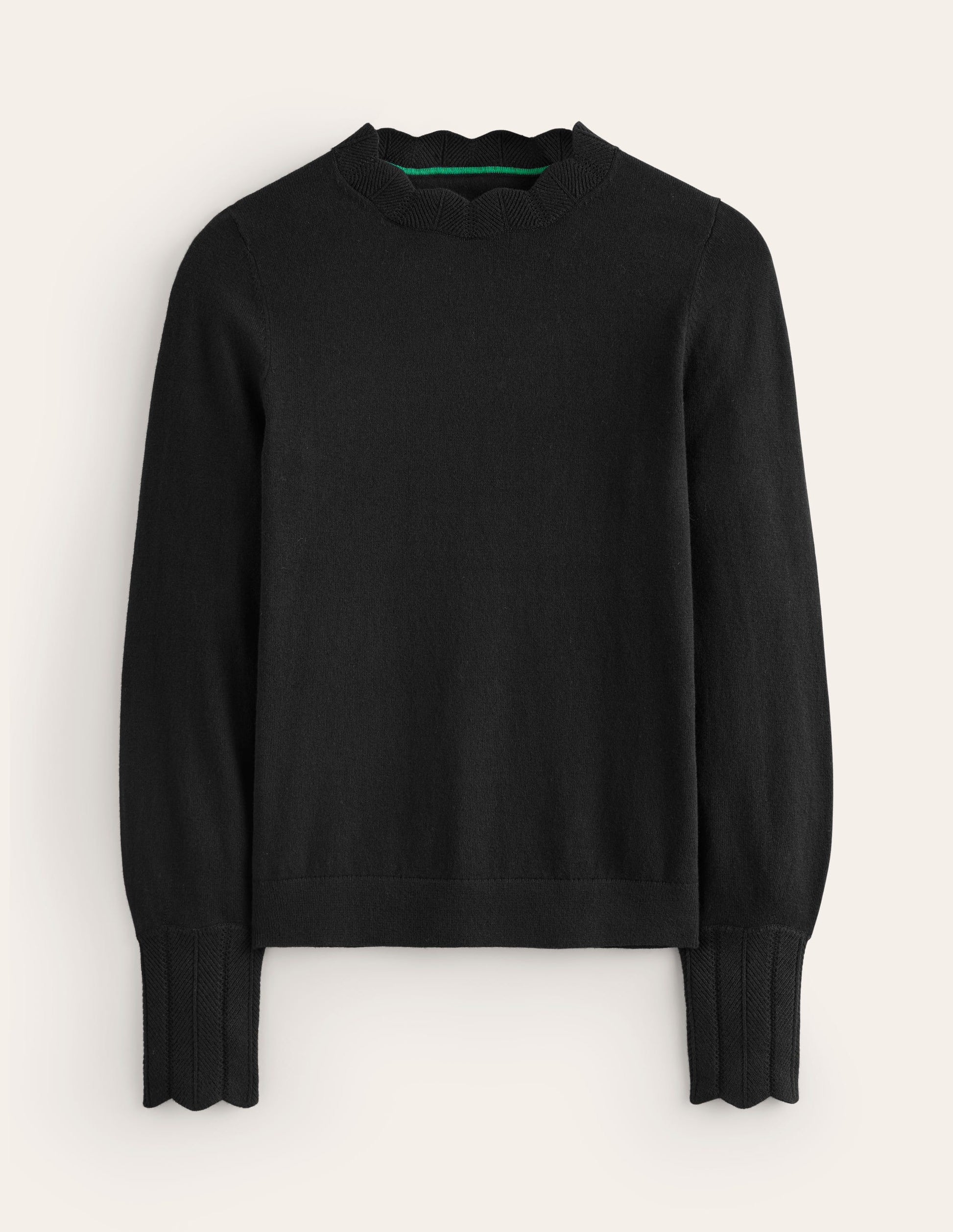Imi Pullover mit Muschelsaum-Schwarz-5