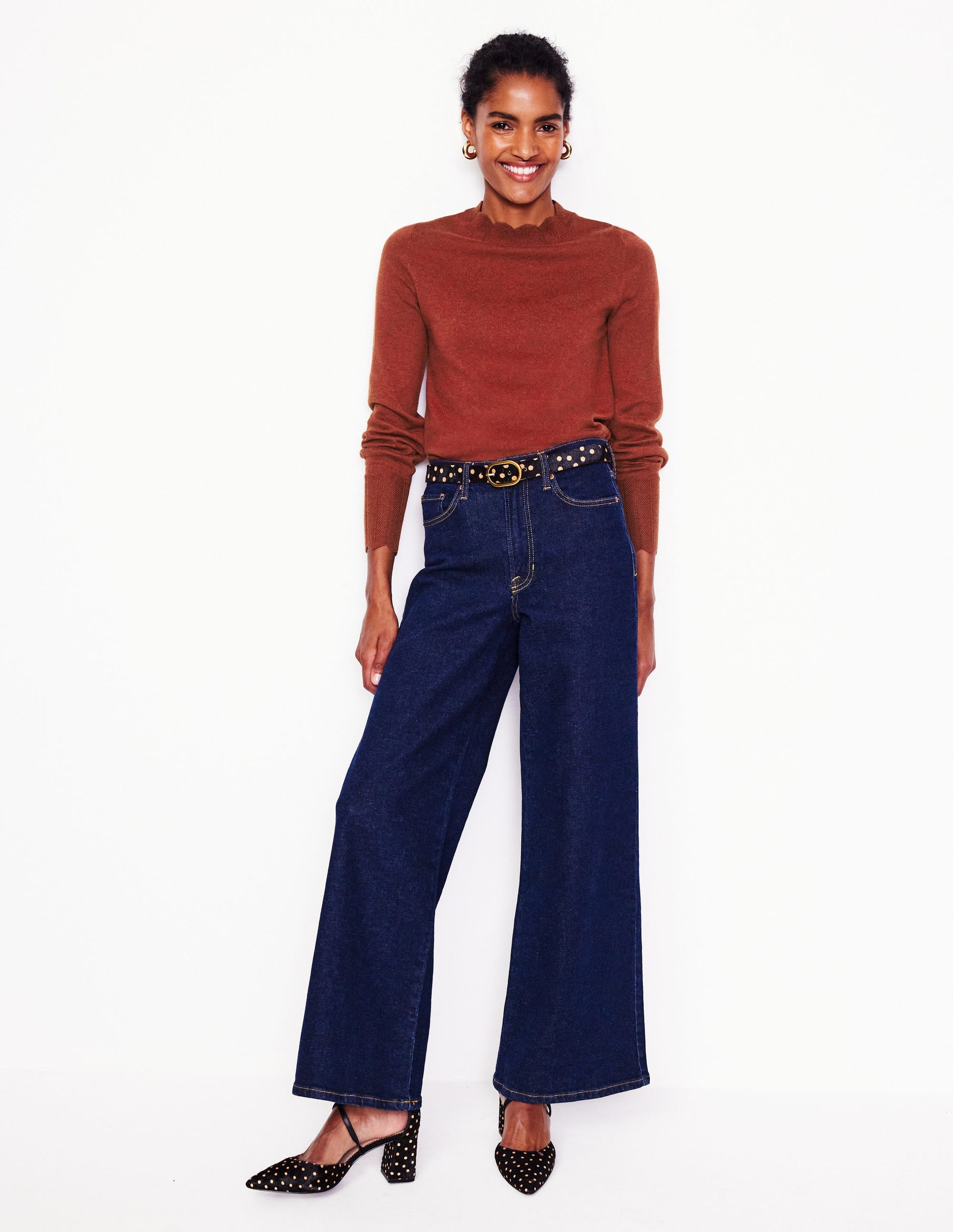 Pull Imi à détails festonnés-Orange Brûlée-4