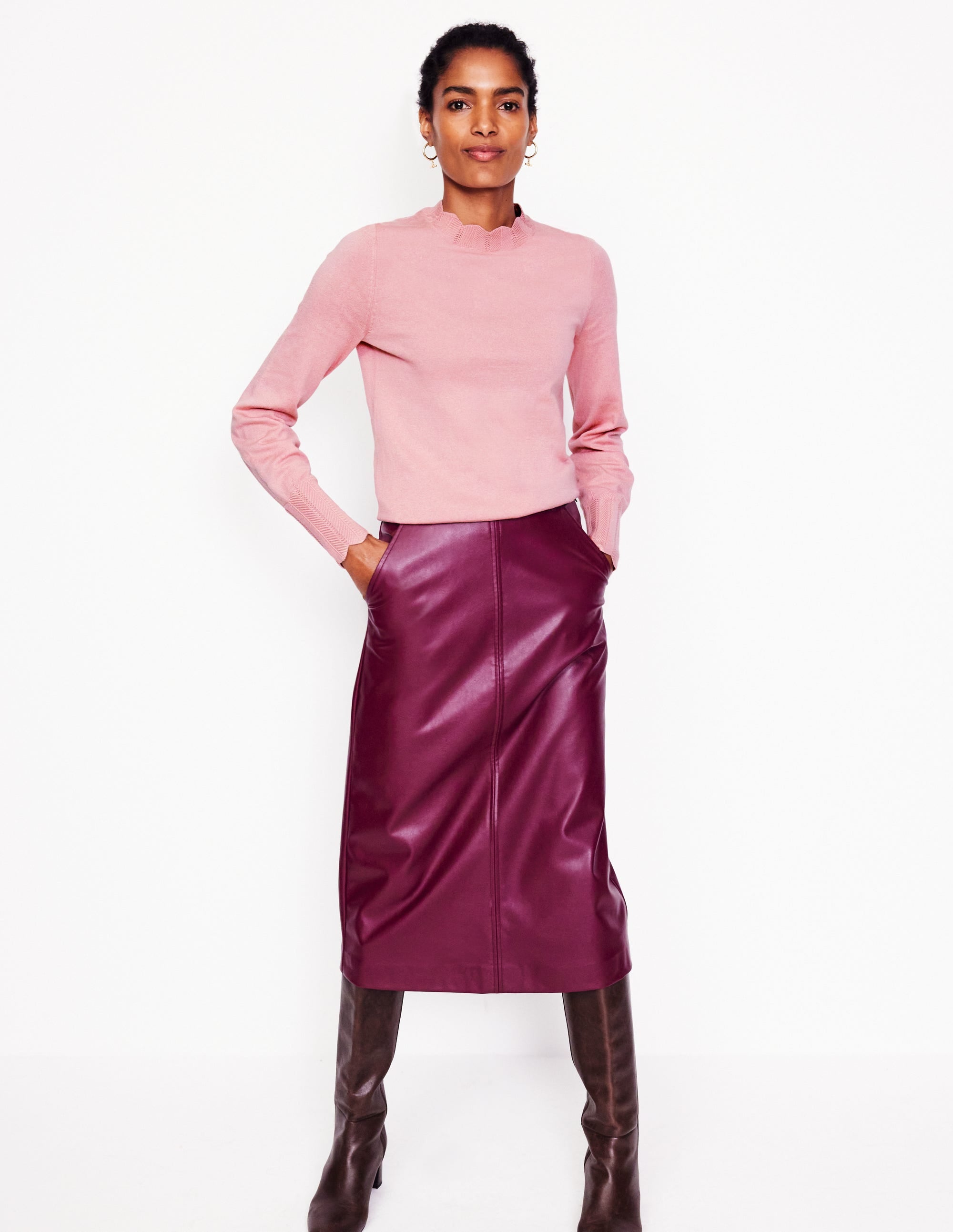 Pull Imi à détails festonnés-Rose quartz - Image 4