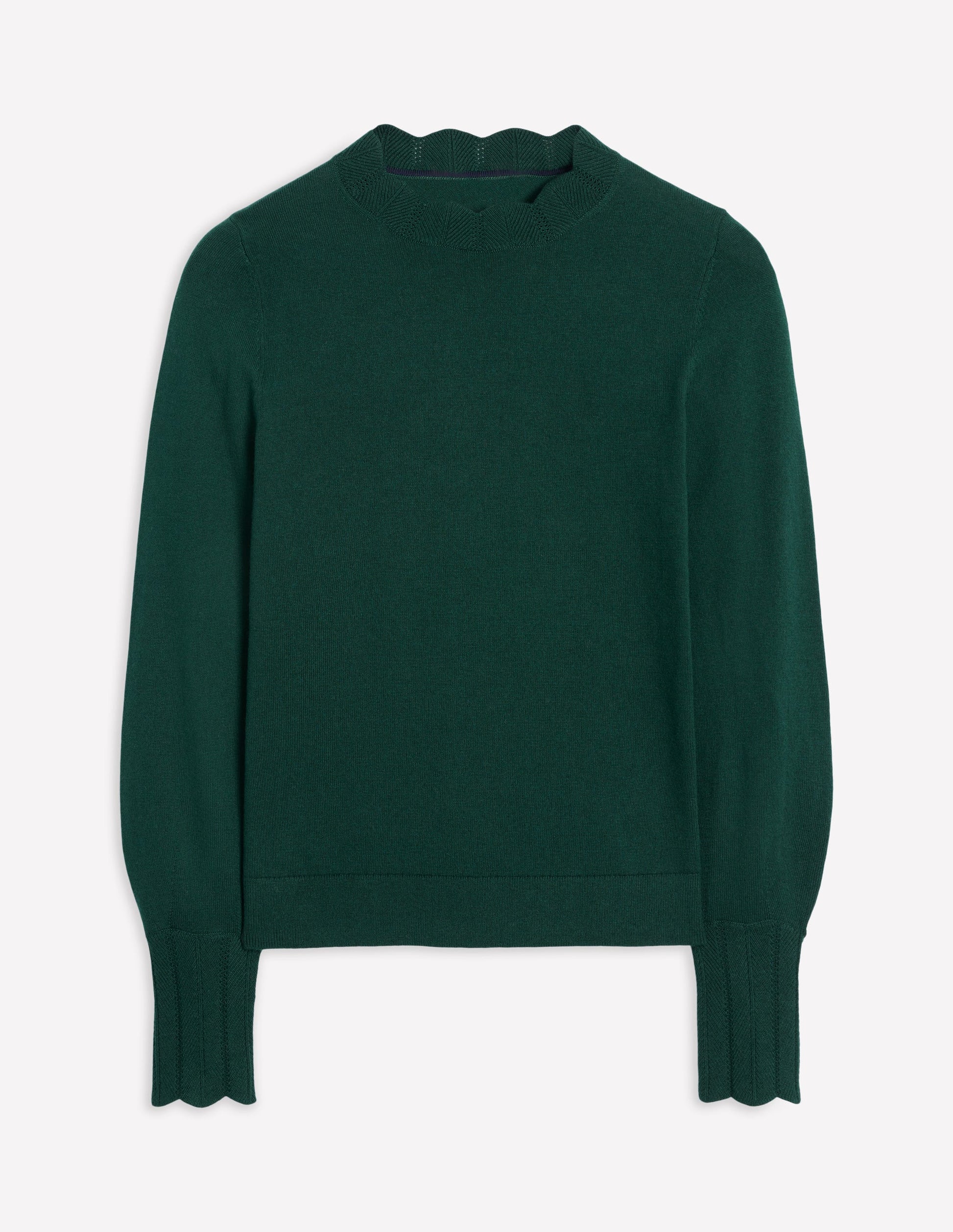 Pull Imi à détails festonnés-Vert Clairière-6