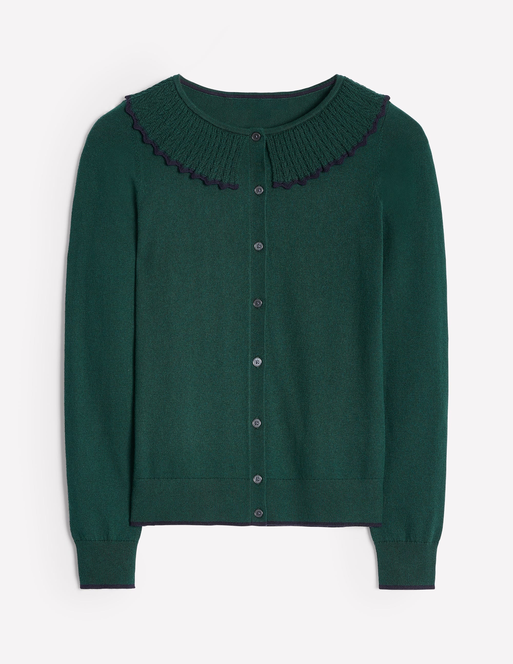 Frill Collared Cardigan-Glade Green - Image 5