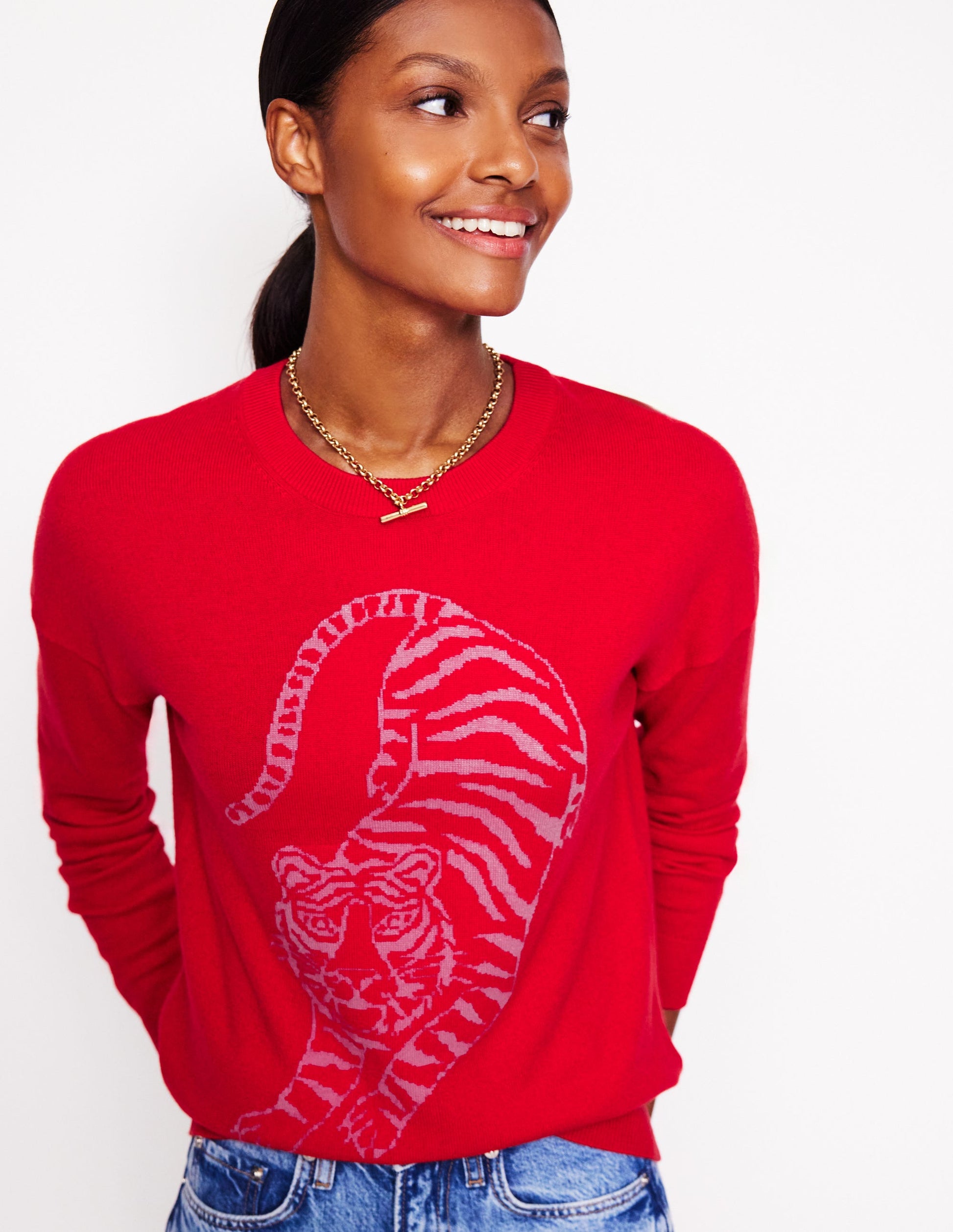 Pull Natasha fantaisie-Rouge, tigre-1