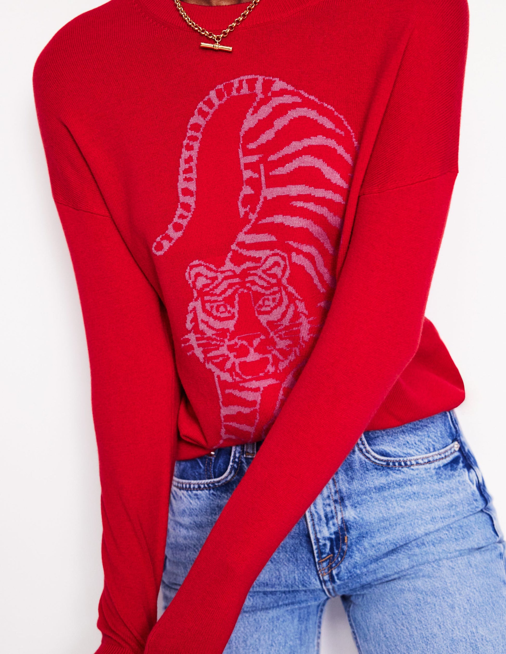 Pull Natasha fantaisie-Rouge, tigre-2