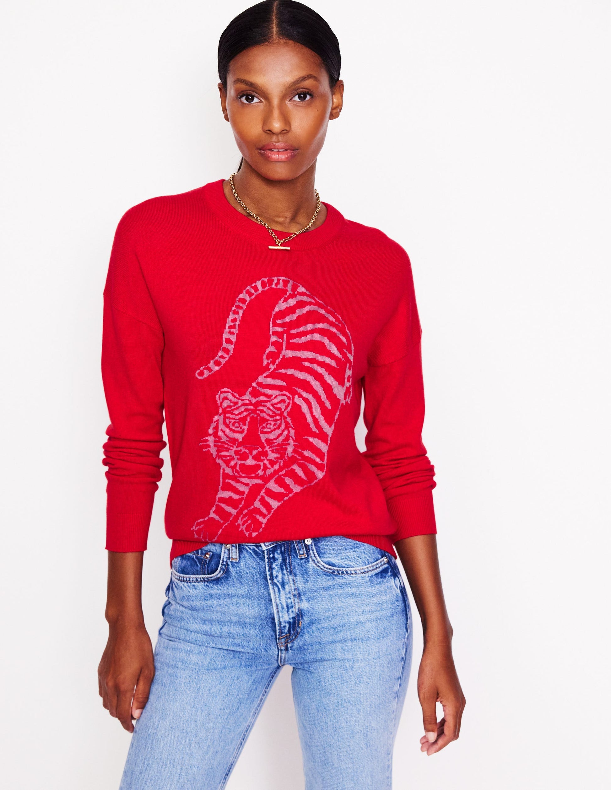 Pull Natasha fantaisie-Rouge, tigre-4