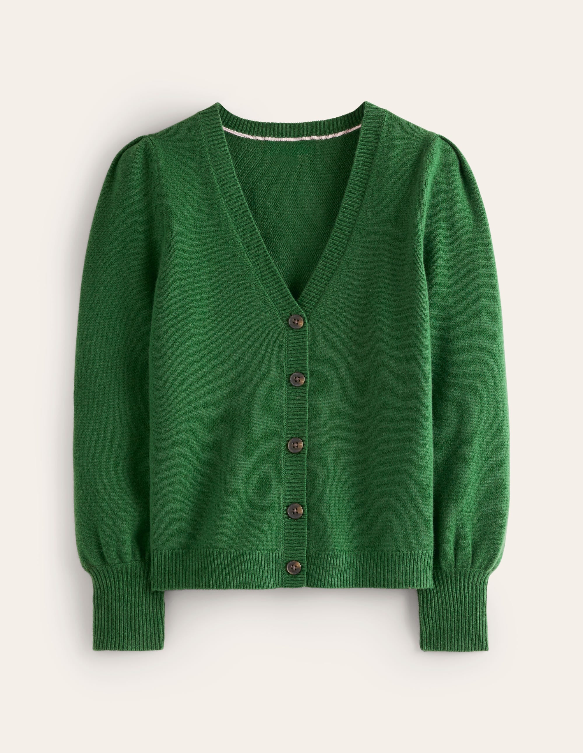Plissierte Strickjacke aus Kaschmir-Kieferngrün - Image 5