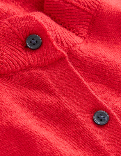 Imi Strickjacke mit Muschelsaum-Rouge