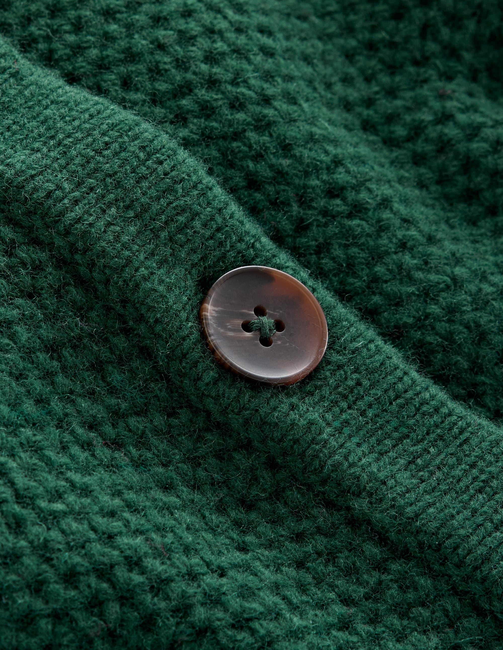 Texturierte Strickjacke mit Ziernaht-Dunkles Zederngrün - Image 6