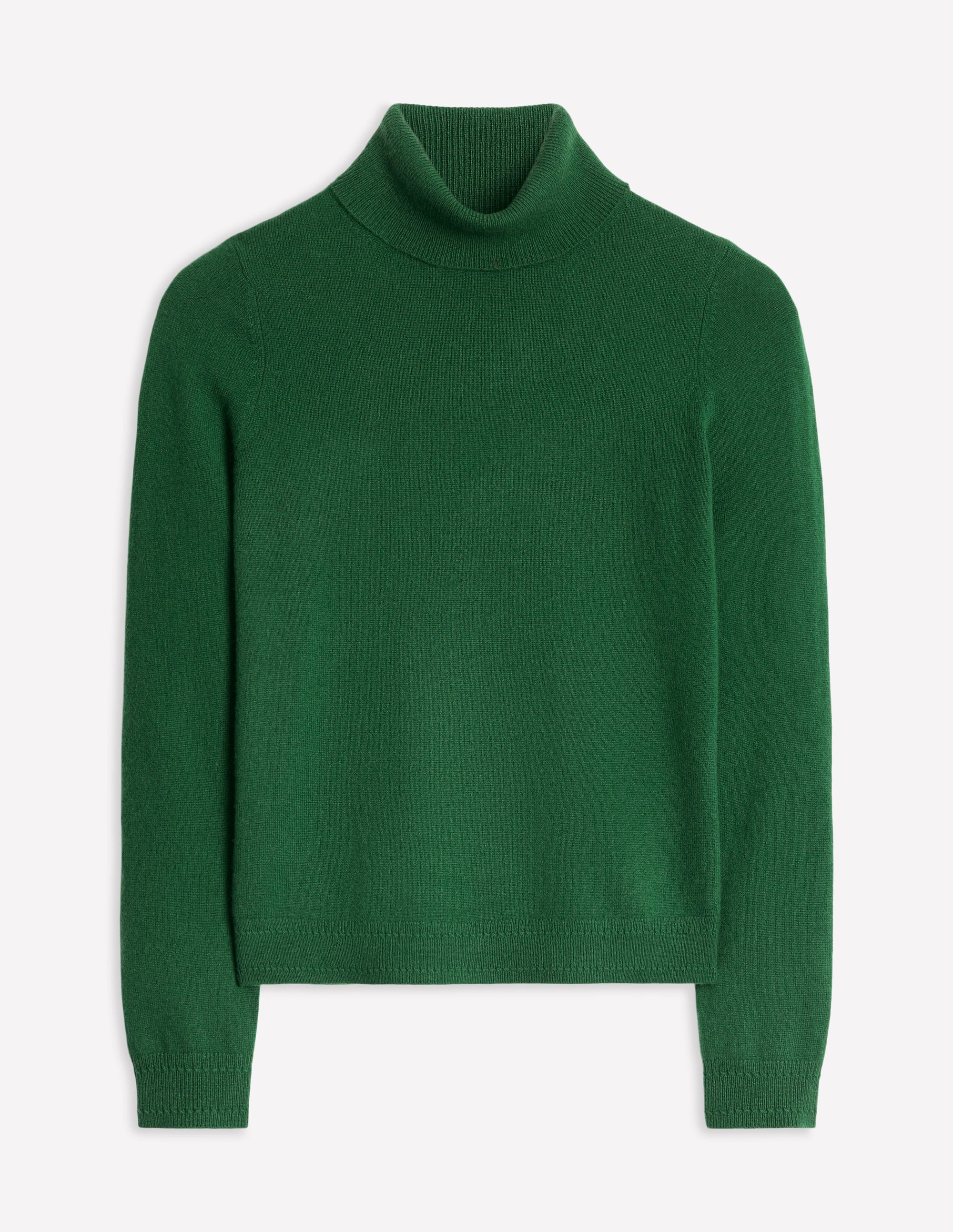Eva Cashmere Roll Neck Jumper-Pine Green - Image 5