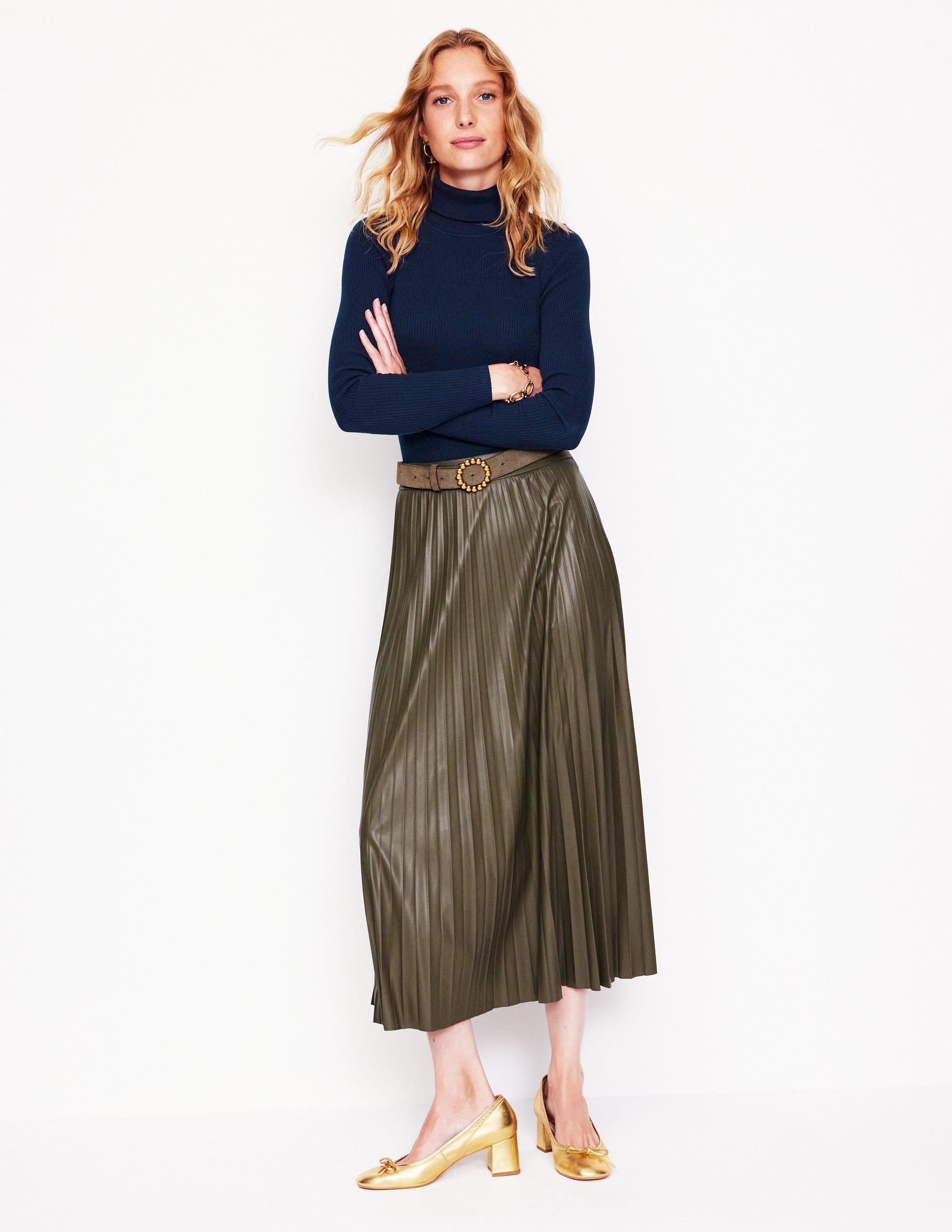 Catriona Roll Neck Jumper-Navy - Image 4