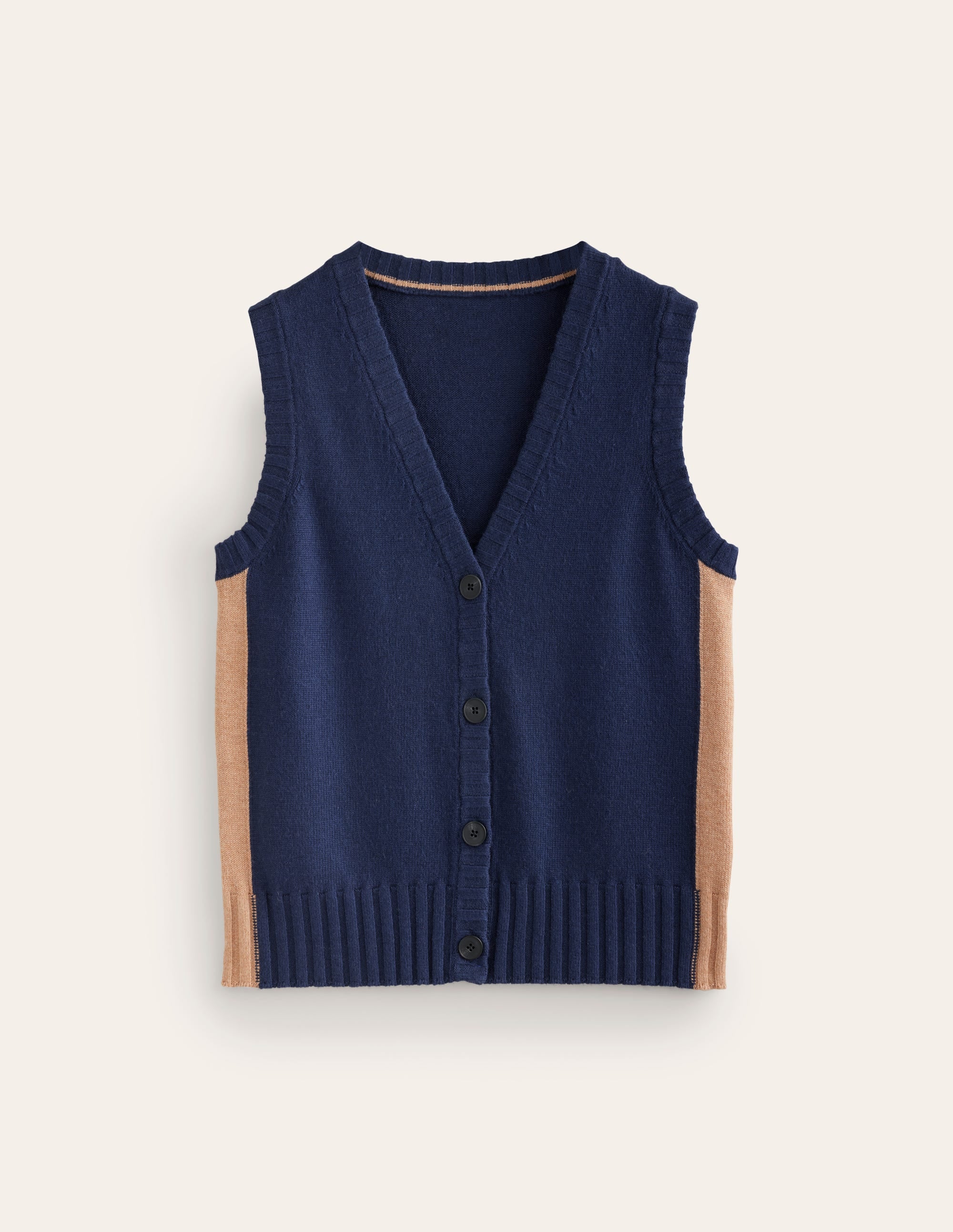 Gilet de costume Zia en maille-Bleu Marine, Petits Pois - Image 5