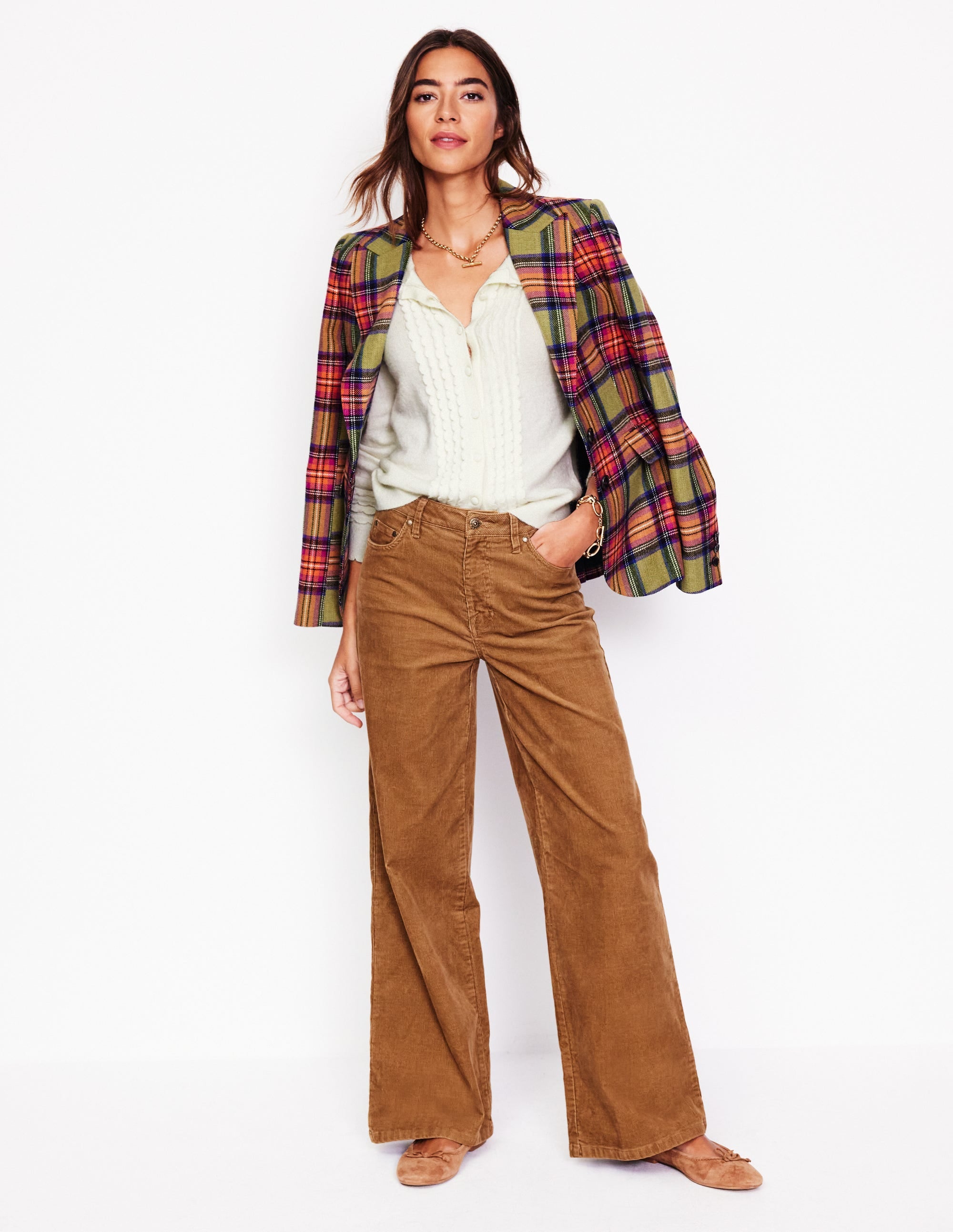 Strickjacke mit Muschelsaum an den Ärmeln-Warmes Naturweiß - Image 4