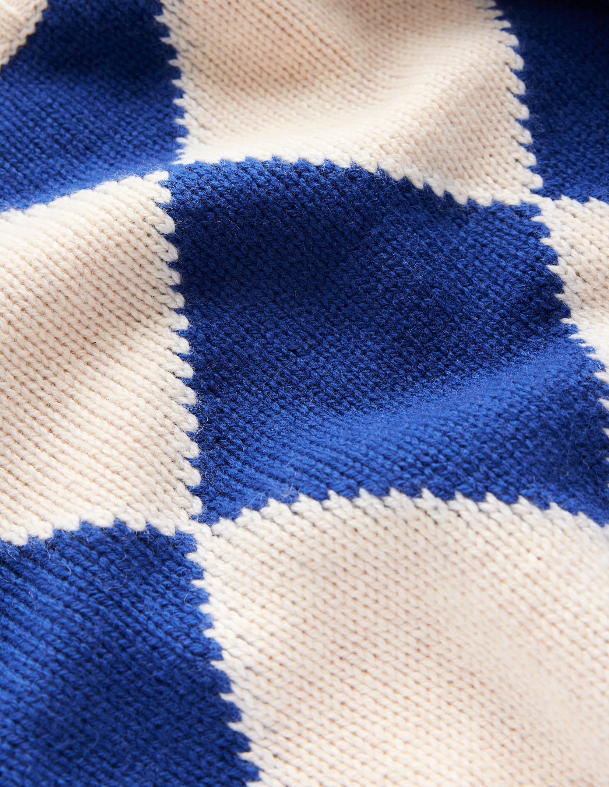Pull col rond à motif argyle-Écru chiné, bleu vif - Image 6