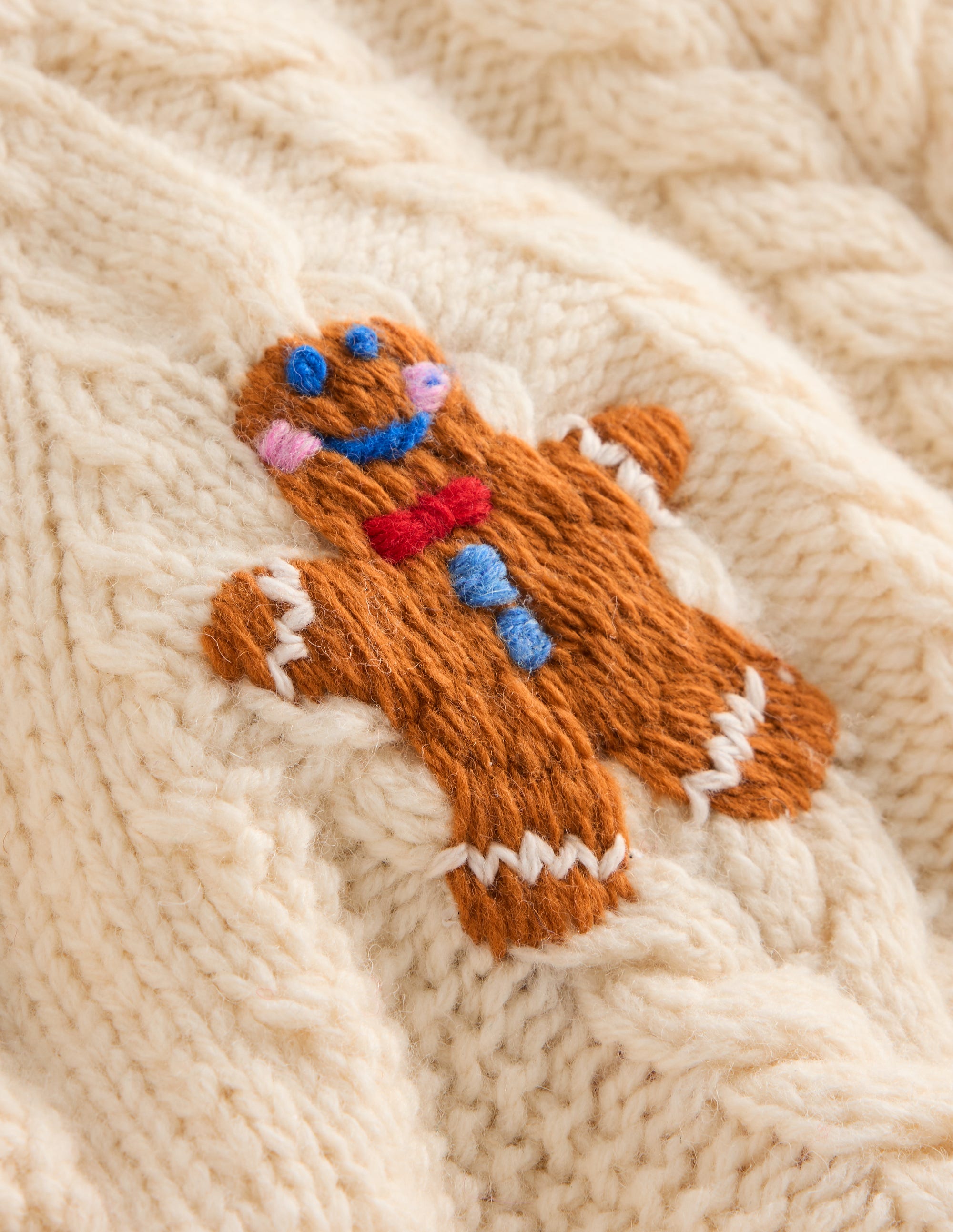 Klassischer Pullover mit Zopfmuster-Warmes Naturweiß, Ho Ho Ho - Image 9