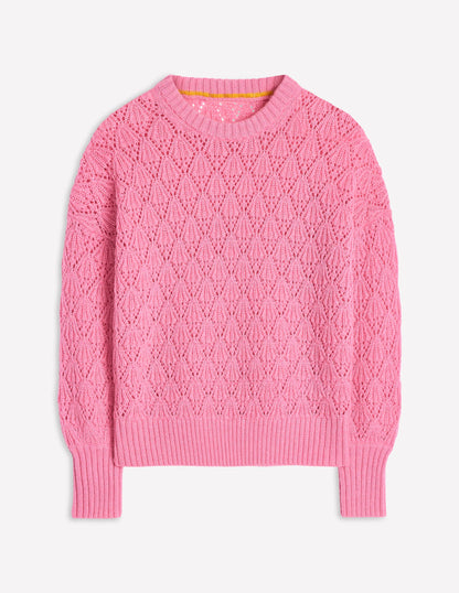 Dicker Pointelle-Pullover-Pink Icing