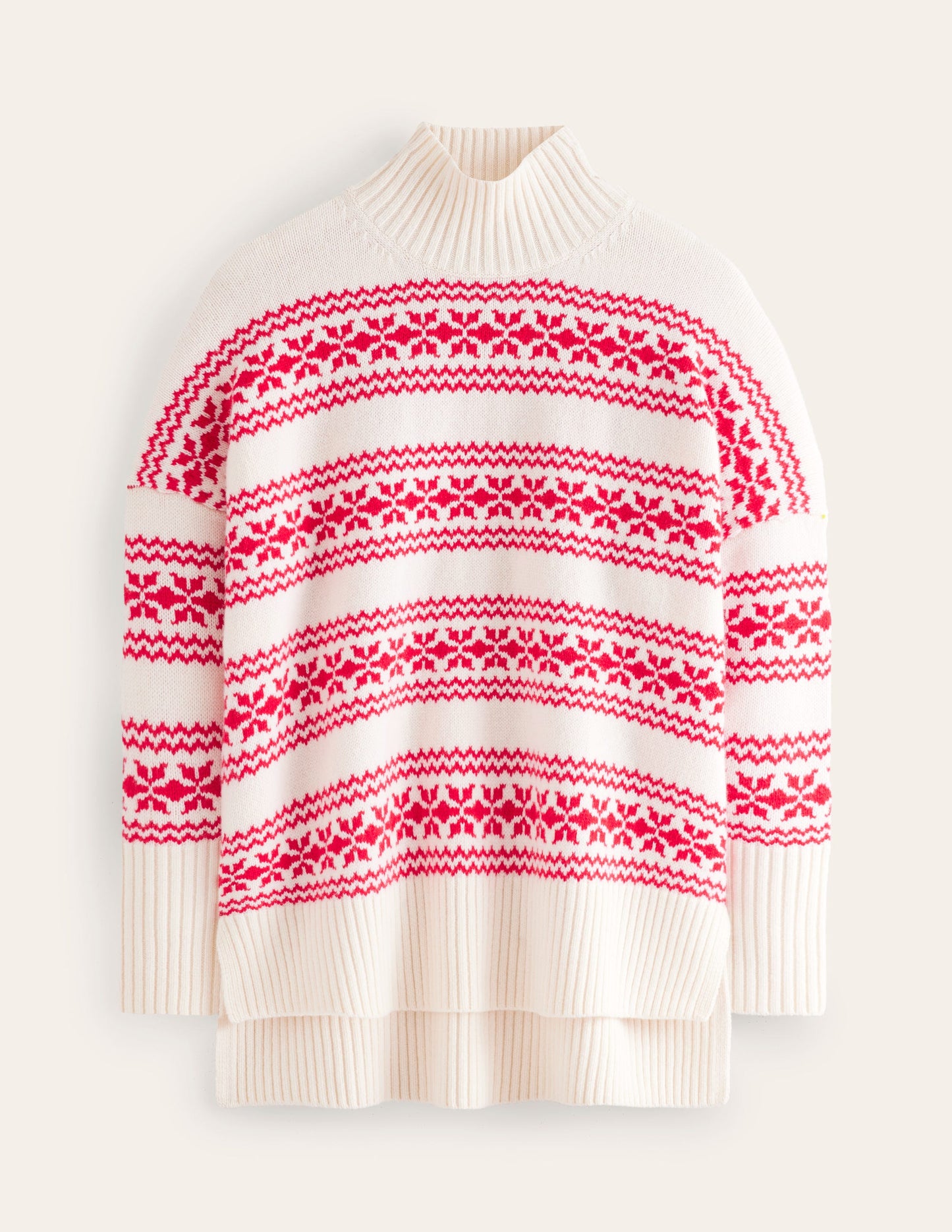 Jessica Oversize-Pullover-Rot Fair-Isle